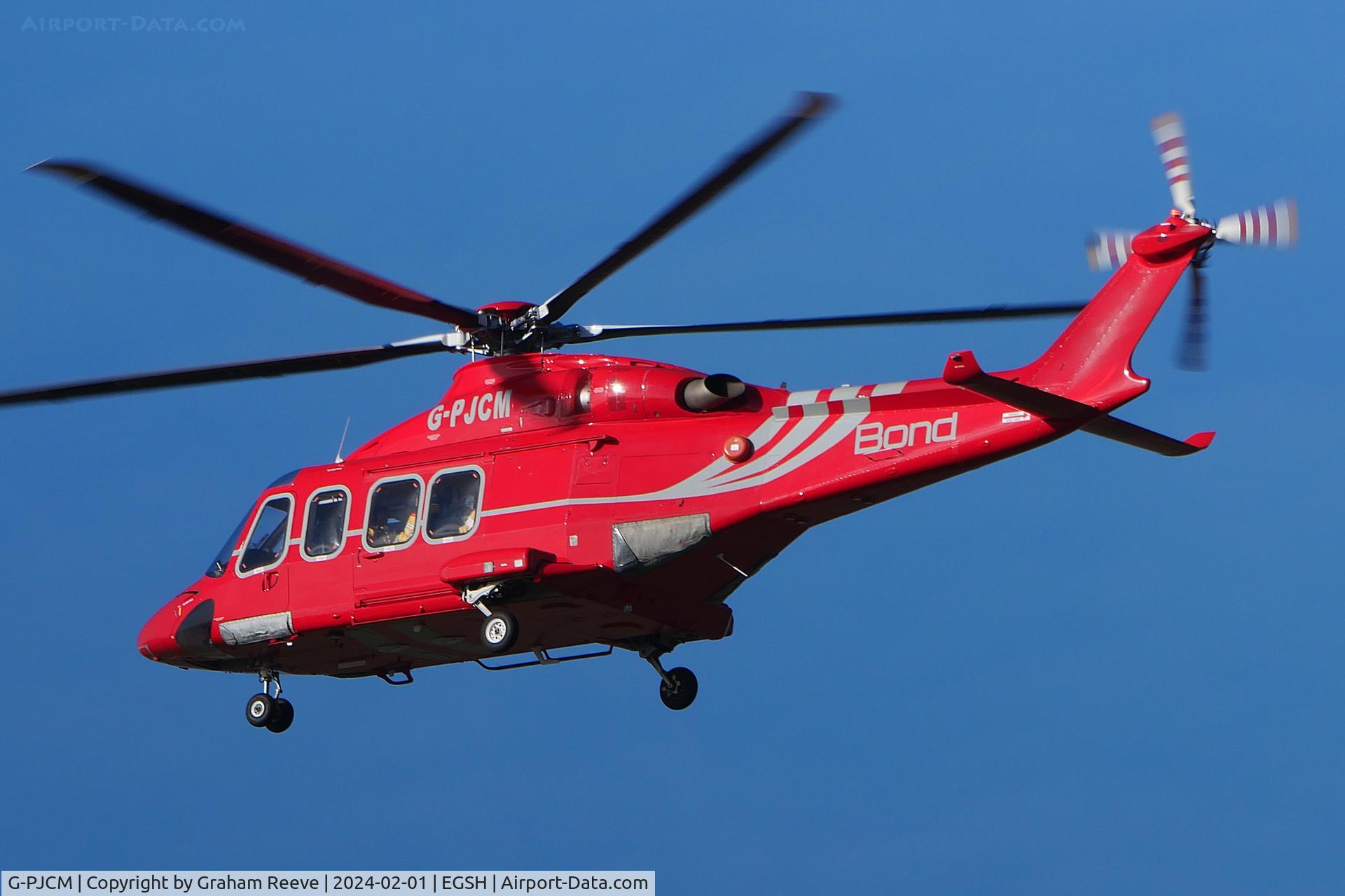 G-PJCM, 2009 Agusta Aerospace Corporation AW 139 C/N 41207, Landing at Norwich.