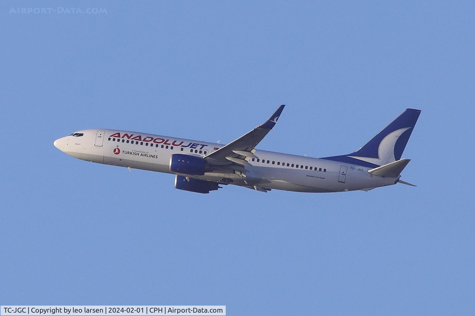TC-JGC, 2001 Boeing 737-8F2 C/N 29787, Copenhagen 1.2.2024