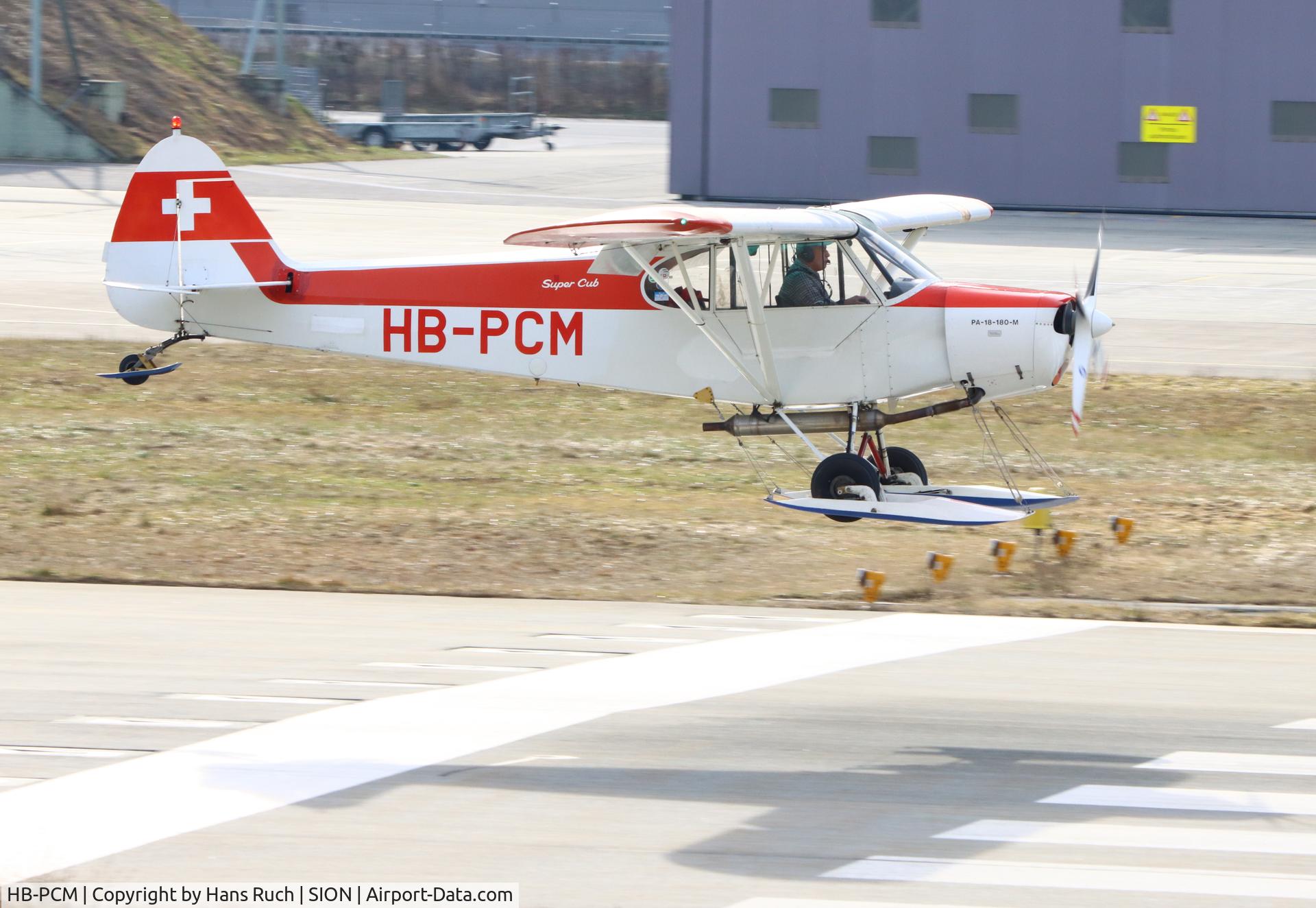 HB-PCM, 1979 Piper PA-18 Super Cub C/N 18-7809037, Start Flughafen Sion Schweiz