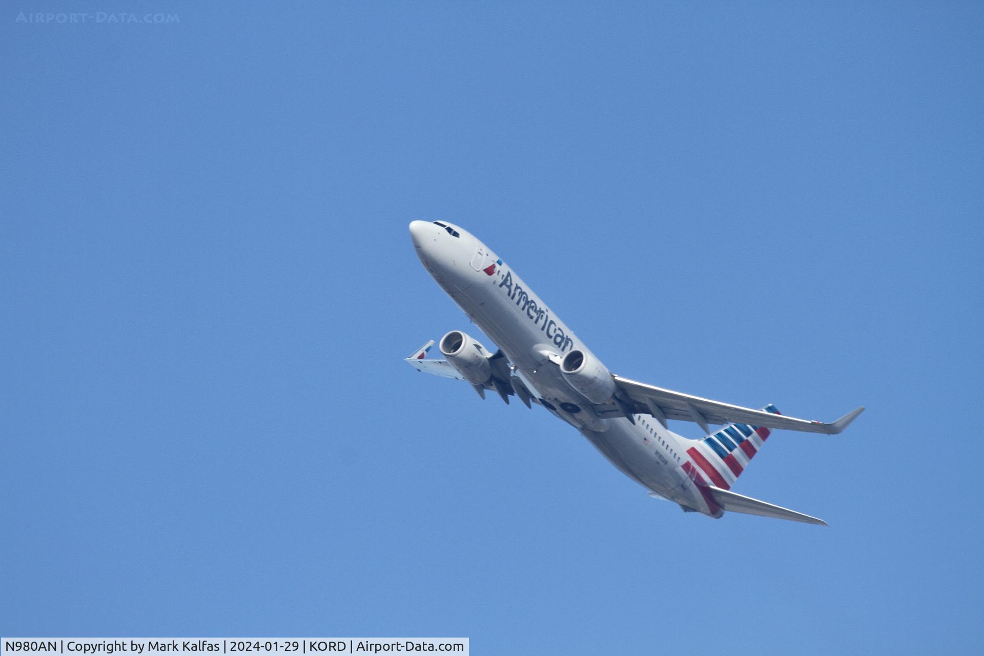 N980AN, 2009 Boeing 737-823 C/N 33203, B738 American Airlines Boeing 737-823 N980AN AAL2839 KORD-KDFW