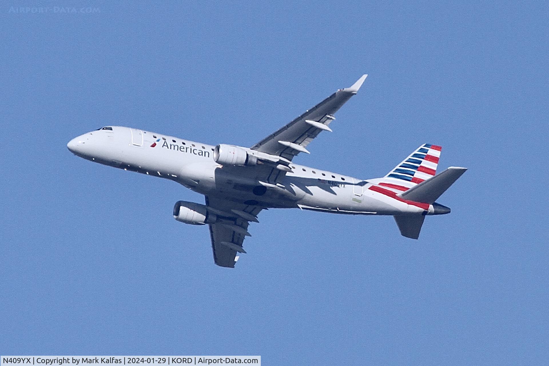 N409YX, 2013 Embraer 175LR (ERJ-170-200LR) C/N 17000372, E170 Republic Airways/ American Eagle EMBRAER ERJ 170-100 LR N409YX RPA4296 ORD-MCI