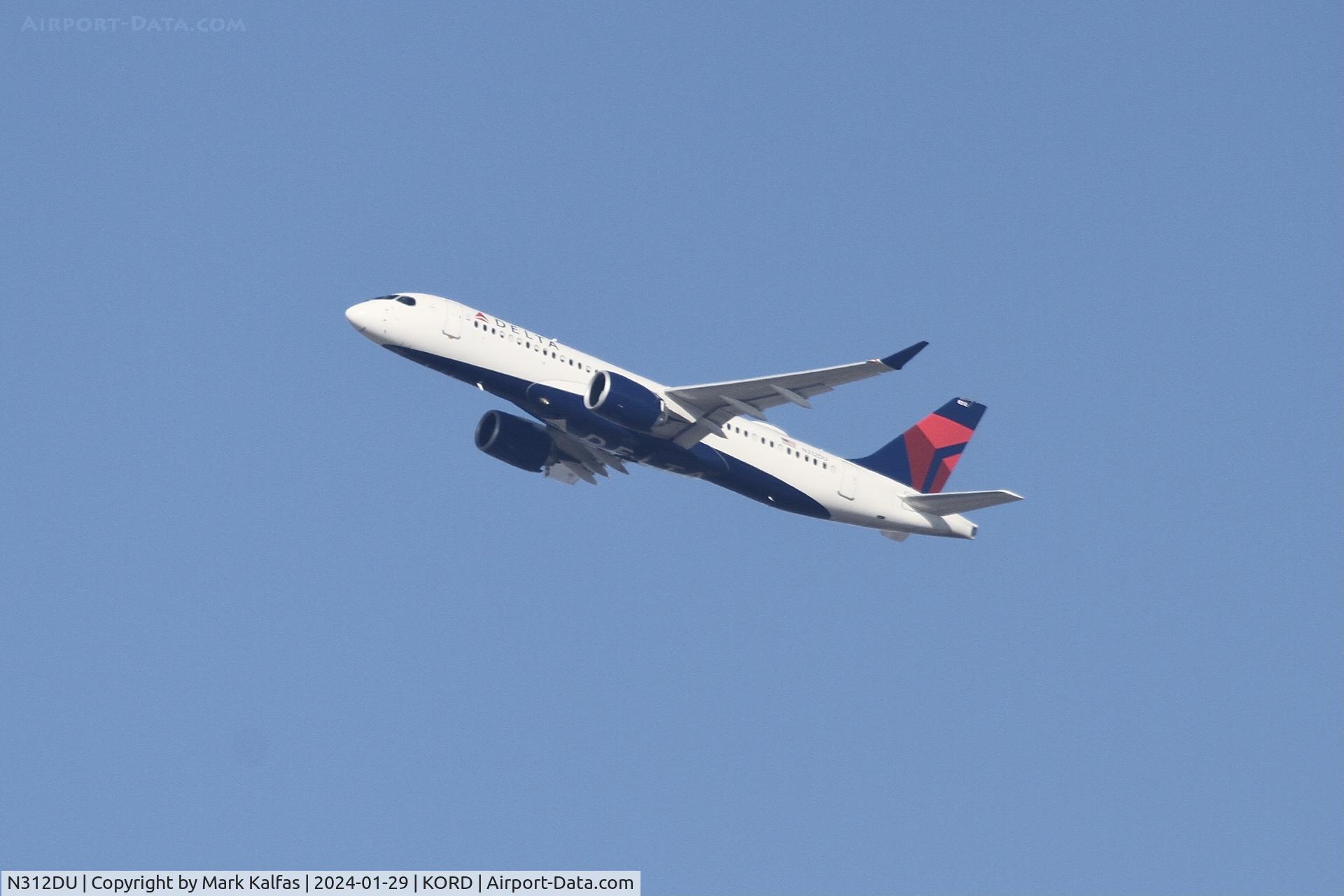 N312DU, 2022 Airbus A220-371 C/N 55170, BCS3 Delta Airlines AIRBUS CANADA LP BD-500-1A11 N312DU DAL2841 KORD-SEA
