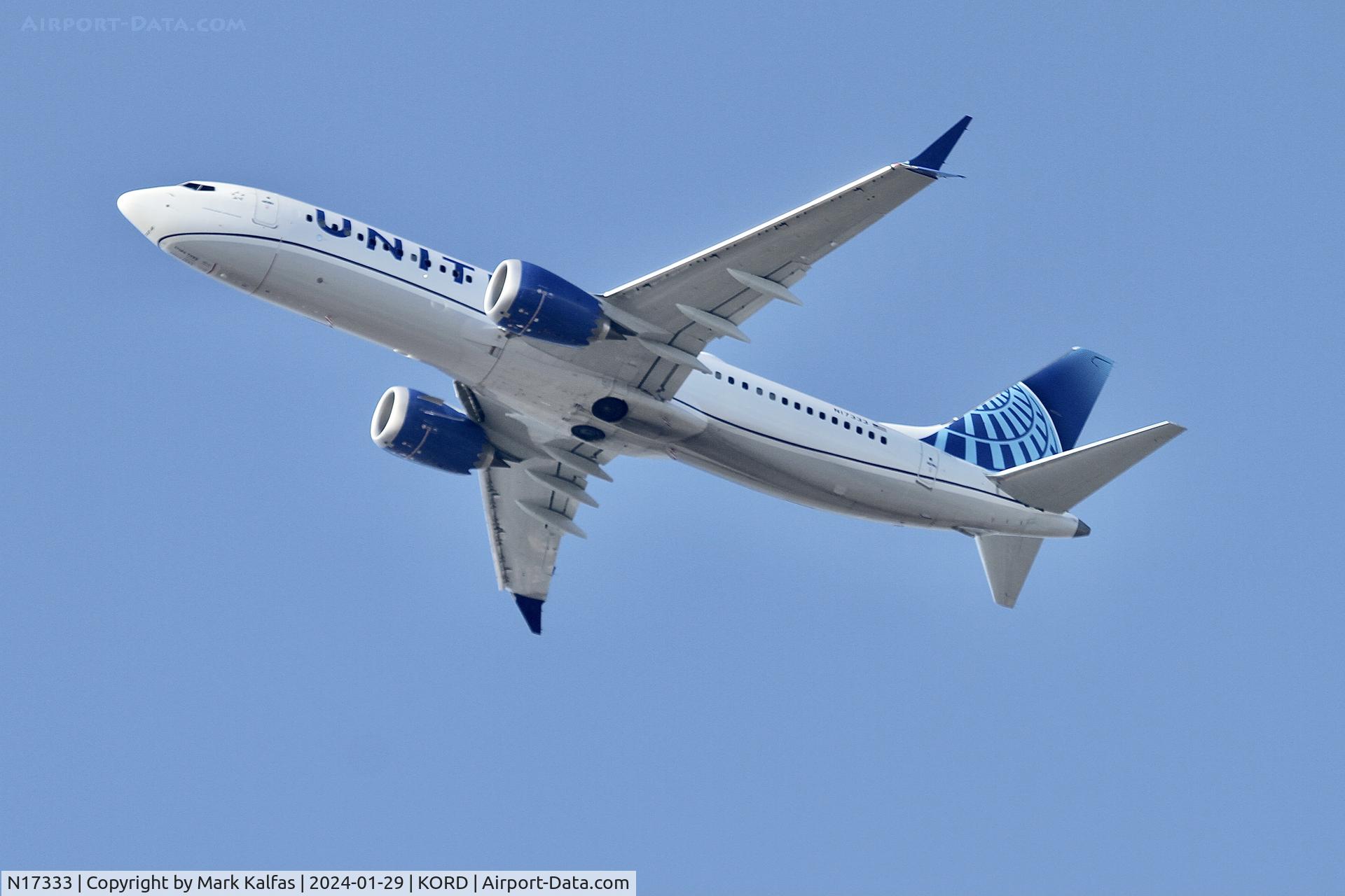 N17333, 2023 Boeing 737-8 MAX C/N 67587, B38M United Airlines Boeing 737 MAX 8 N17333 UAL2290 ORD-ATL