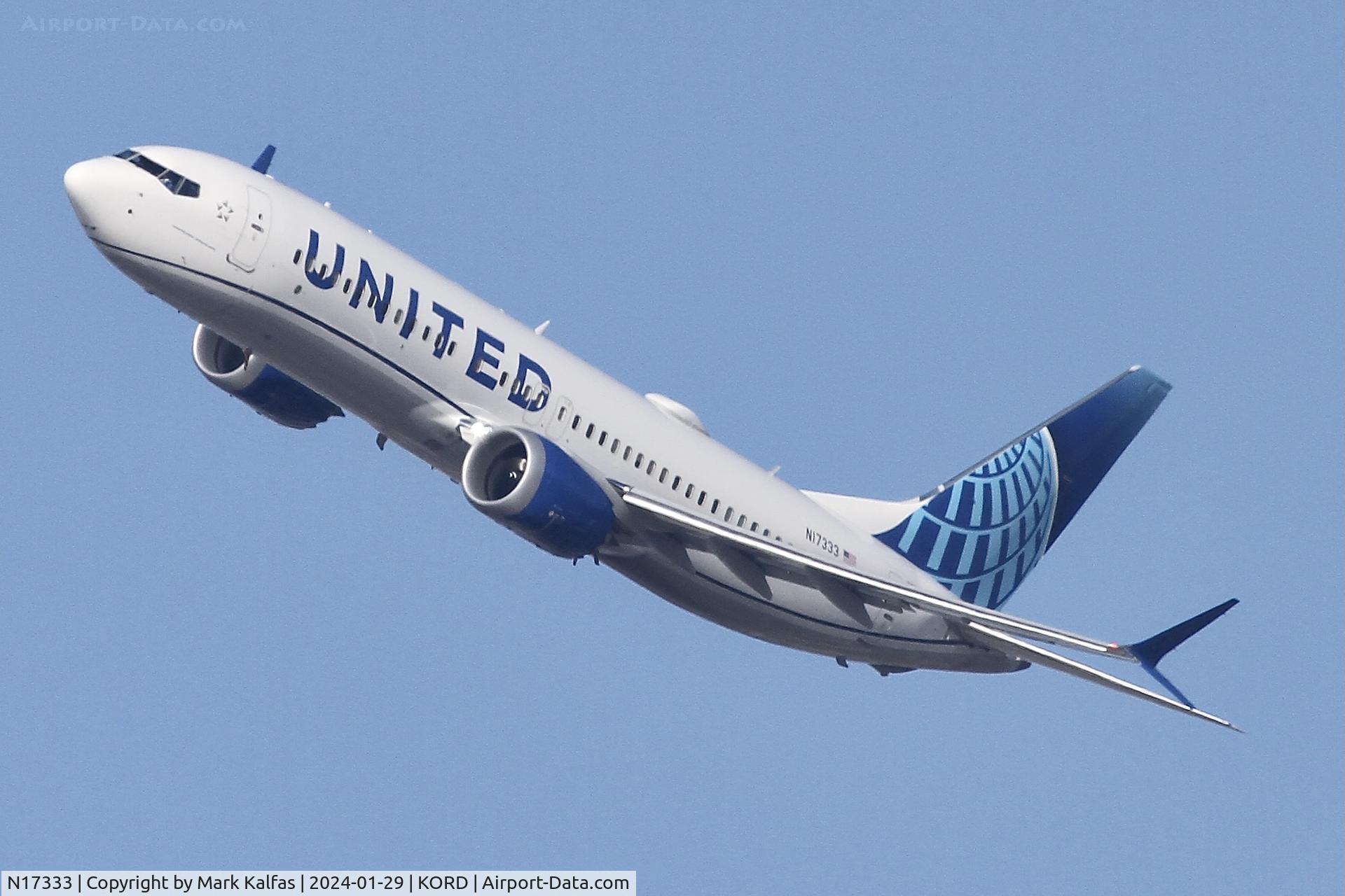 N17333, 2023 Boeing 737-8 MAX C/N 67587, B38M United Airlines Boeing 737 MAX 8 N17333 UAL2290 ORD-ATL