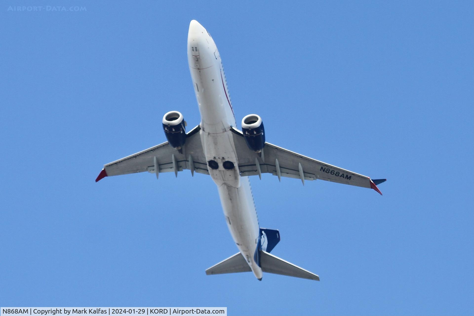 N868AM, 2022 Boeing 737-8 MAX C/N 65188, B38M AeroMexico BOEING 737-8 MAX N868AM AMX687 KORD-MMMX