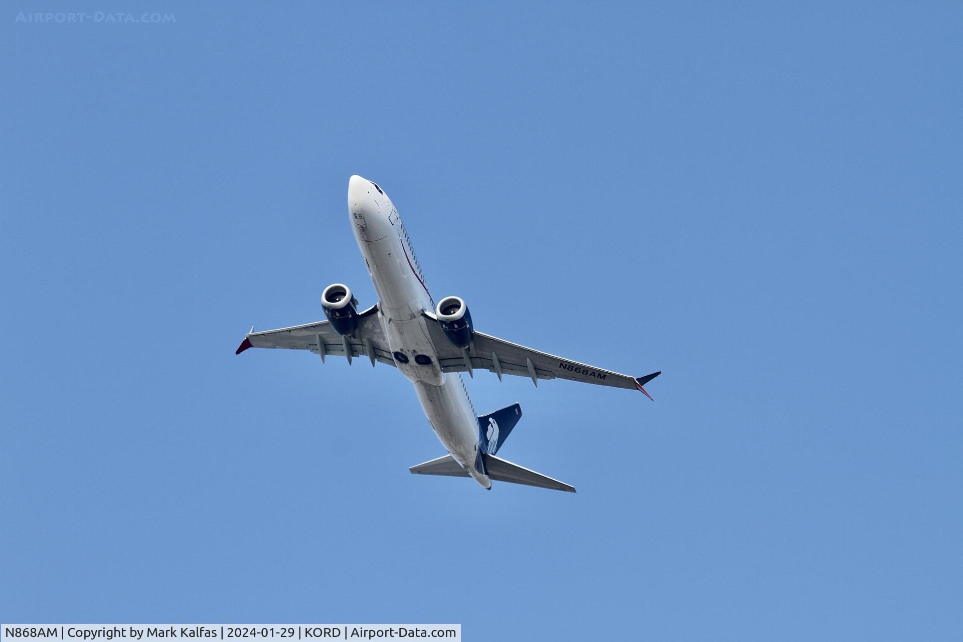 N868AM, 2022 Boeing 737-8 MAX C/N 65188, B38M AeroMexico BOEING 737-8 MAX N868AM AMX687 KORD-MMMX