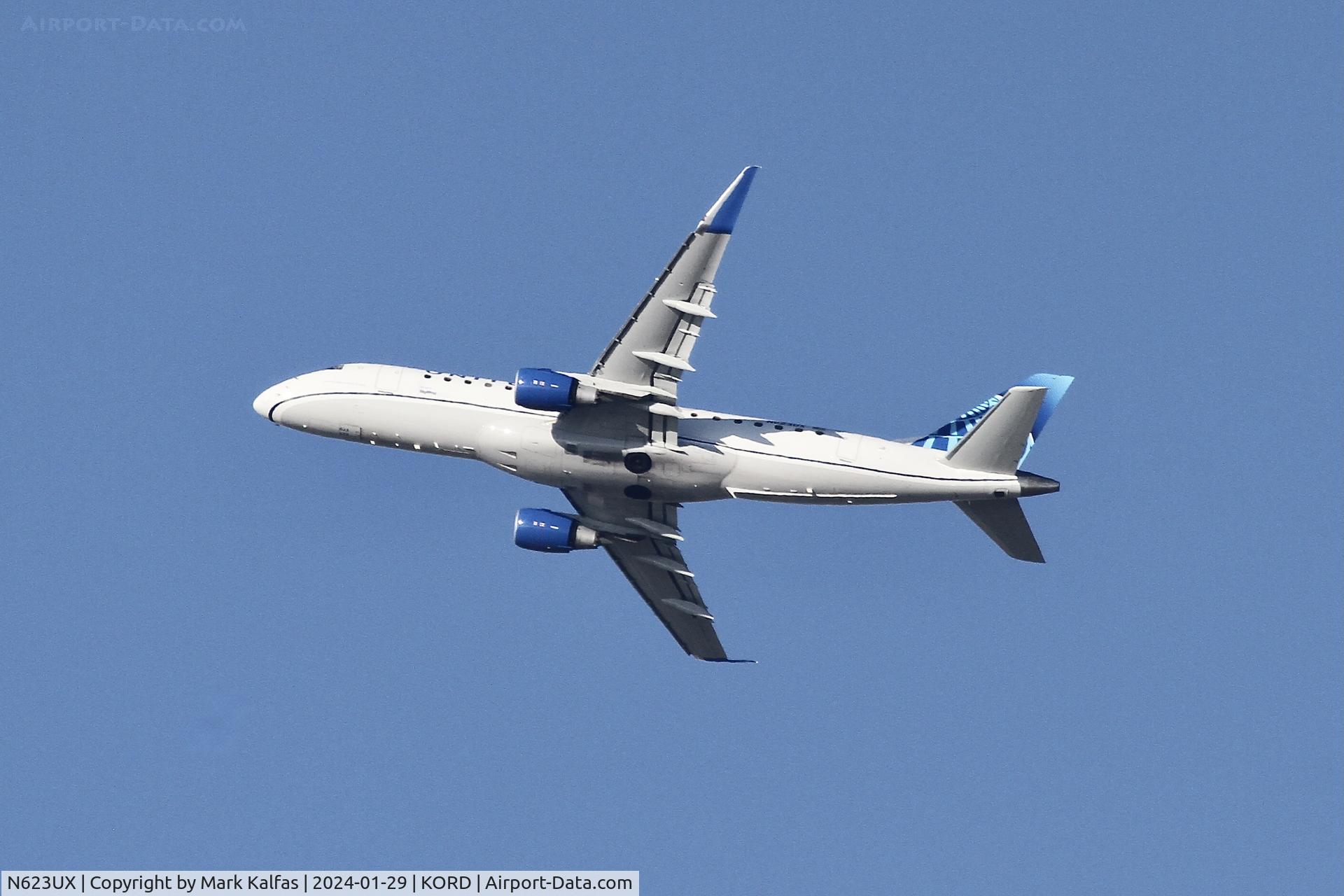 N623UX, 2019 Embraer ERJ-175LL (ERJ-170-200LL) C/N 17000830, E75L SkyWest/United Express EMBRAER 175LW N623UX SKW4718  ORD-DAY