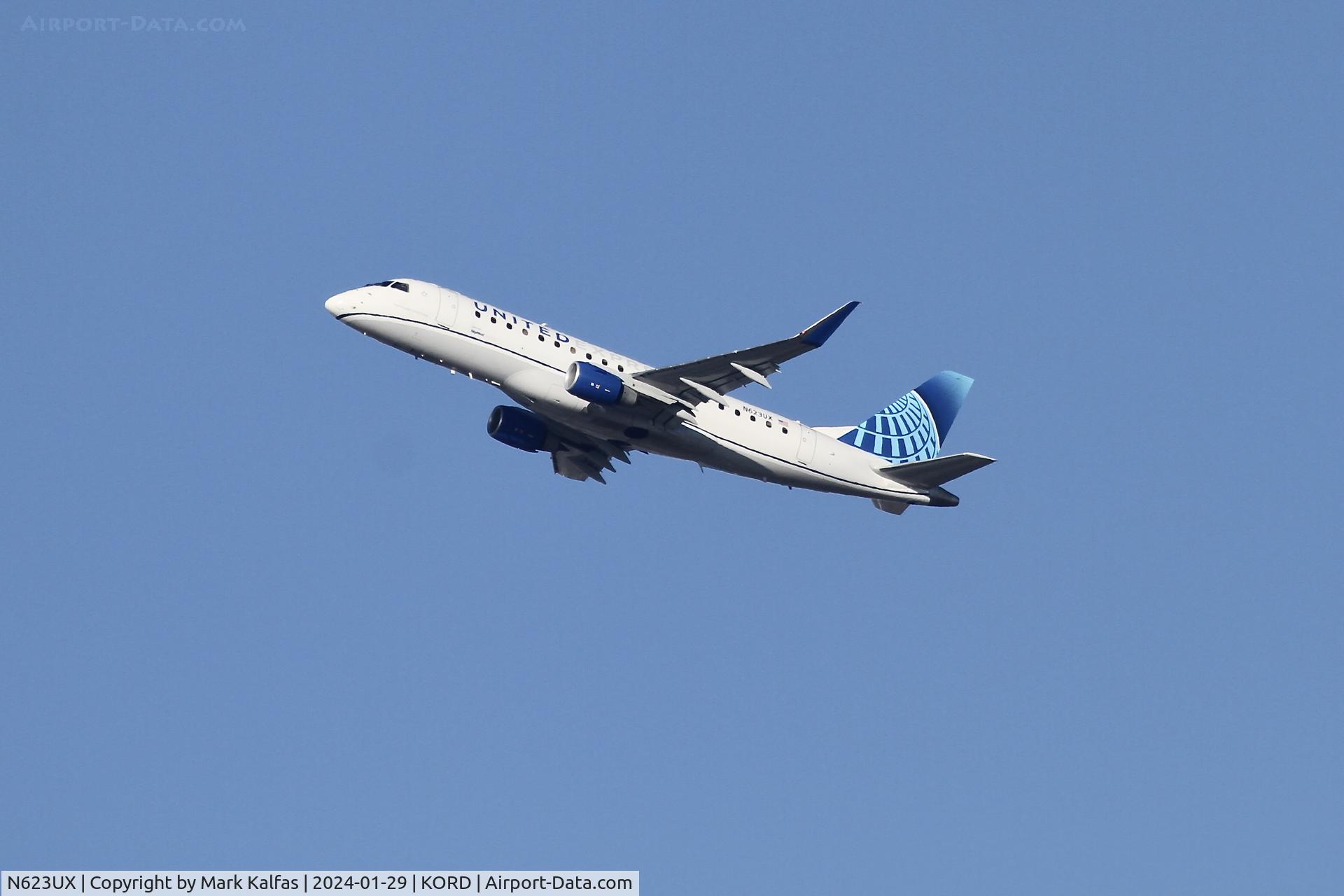 N623UX, 2019 Embraer ERJ-175LL (ERJ-170-200LL) C/N 17000830, E75L SkyWest/United Express EMBRAER 175LW N623UX SKW4718  ORD-DAY