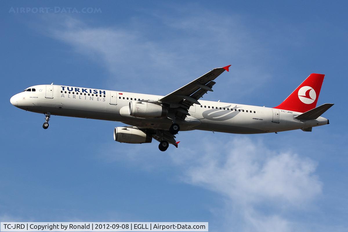 TC-JRD, 2007 Airbus A321-231 C/N 3015, at lhr