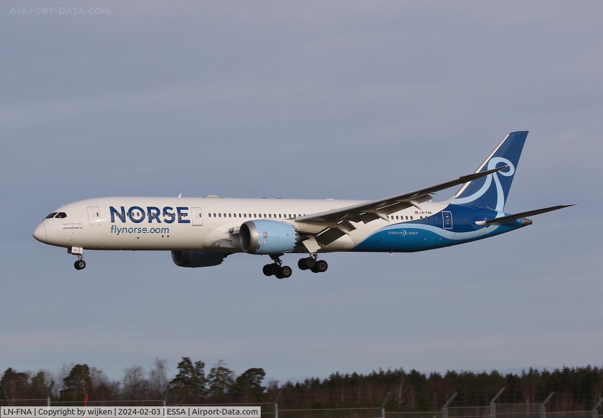 LN-FNA, 2019 Boeing 787-9 Dreamliner C/N 63345, RWY 26
