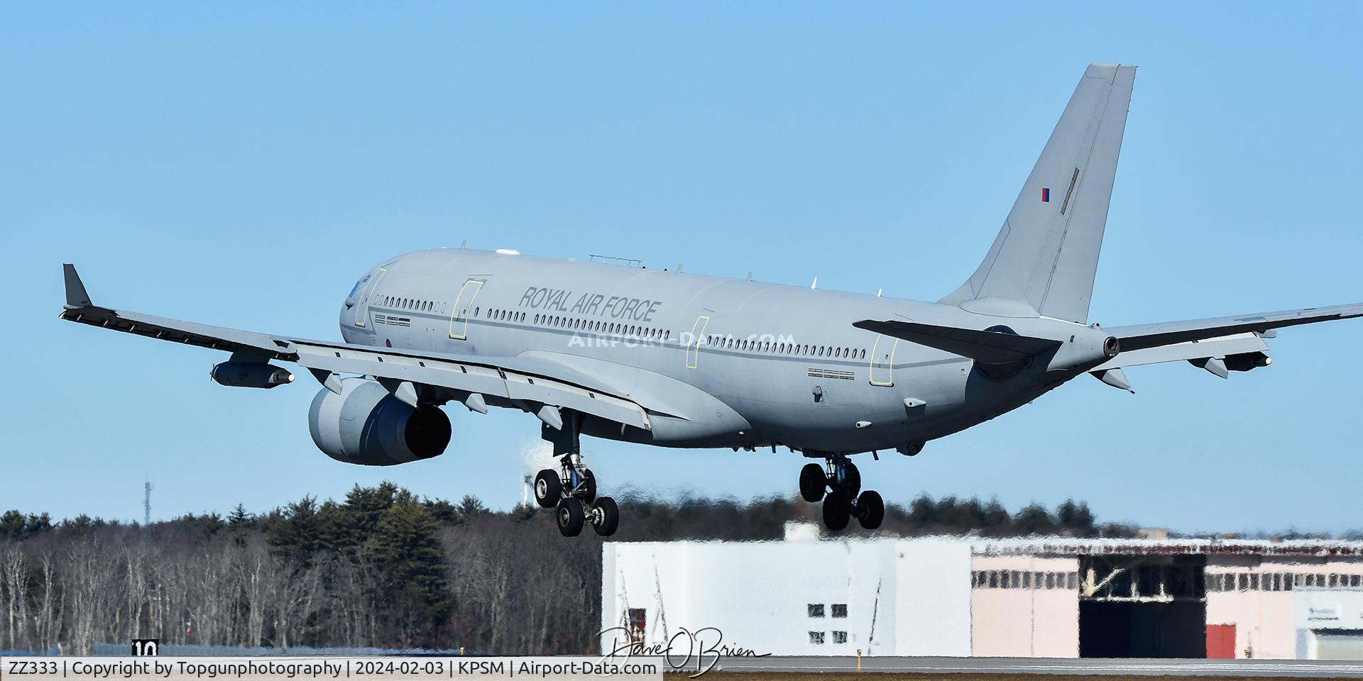 ZZ333, 2012 Airbus KC3 Voyager (A330-243MRTT) C/N 1312, ASCOT9301 just short of touching down on RW34