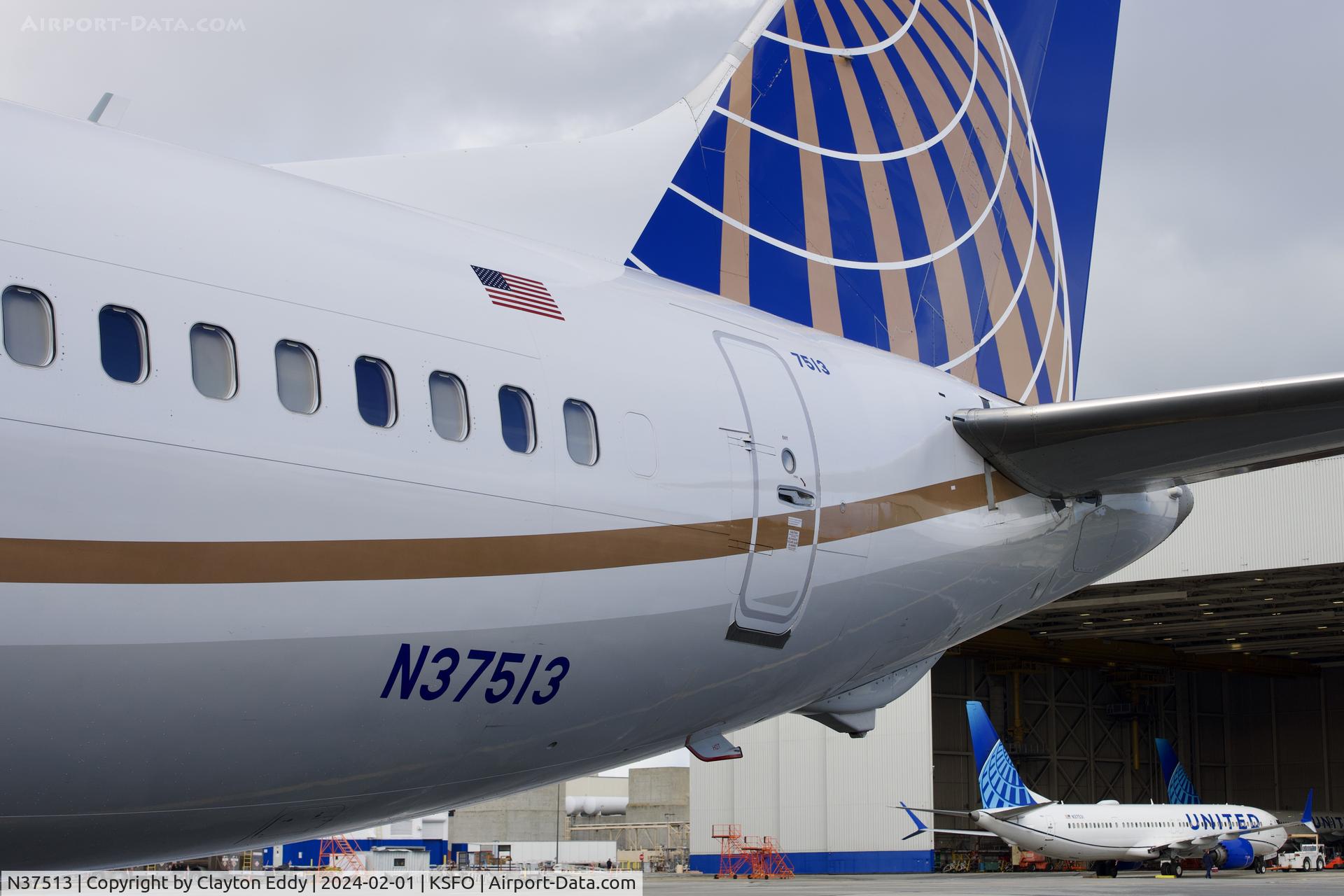 N37513, 2019 Boeing 737-9 MAX C/N 64494, SFO 2024.