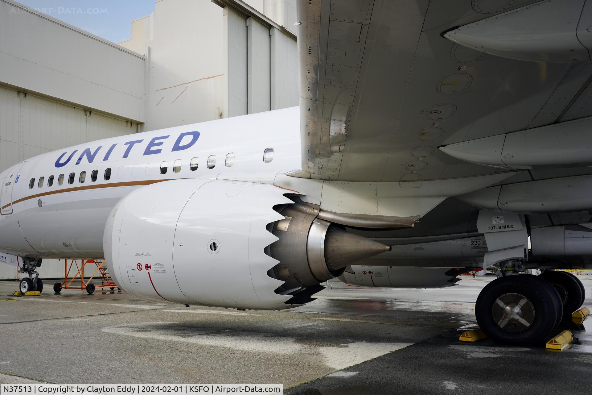 N37513, 2019 Boeing 737-9 MAX C/N 64494, SFO 2024.