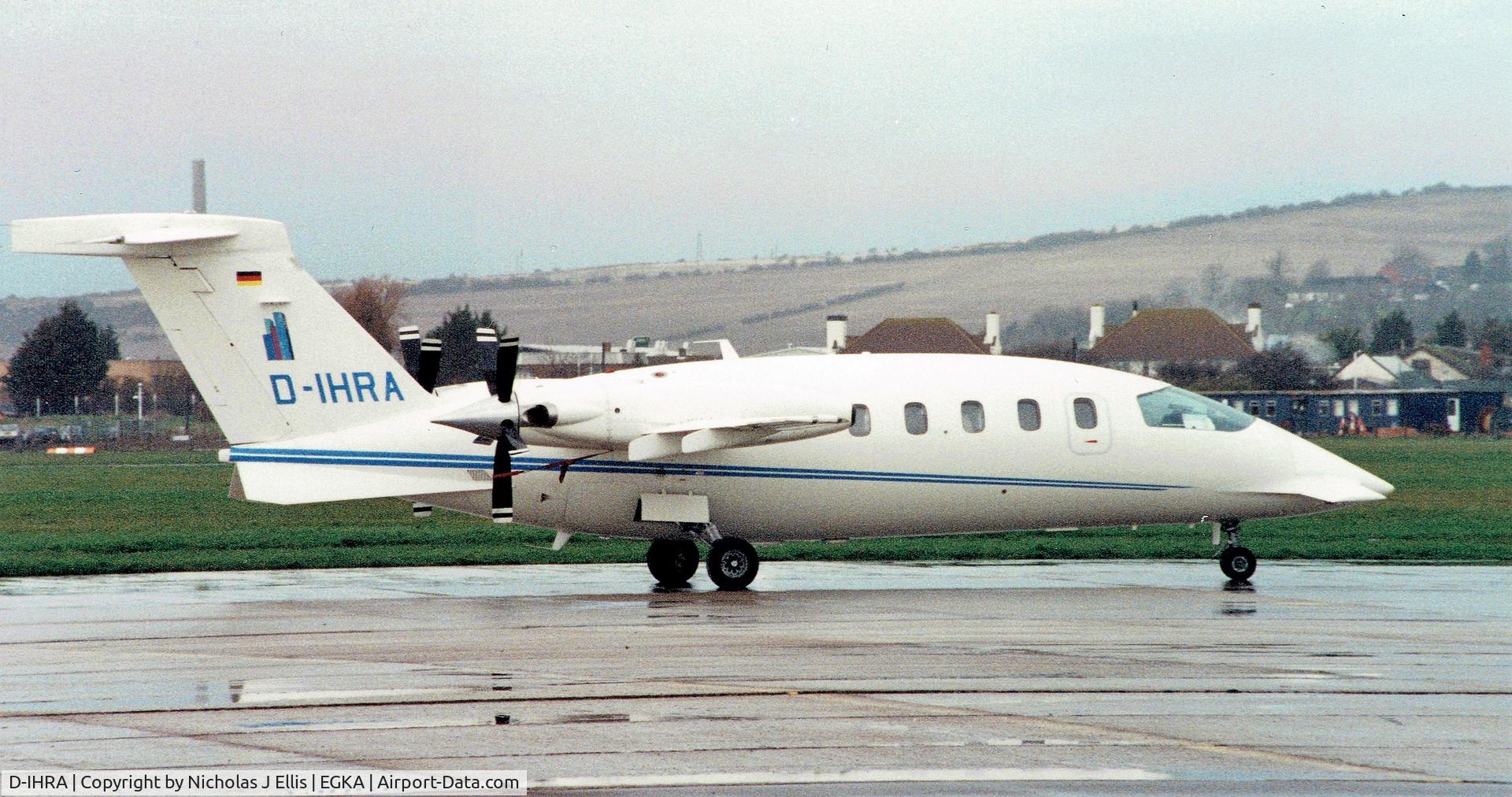 D-IHRA, 1992 Piaggio P-180 Avanti C/N 1019, D-IHRA, Piaggio P-180 Avanti, Hans Rabb GmbH ops for Cirrus Airlines. at a wet Shoreham EGKA, 28 March 2001