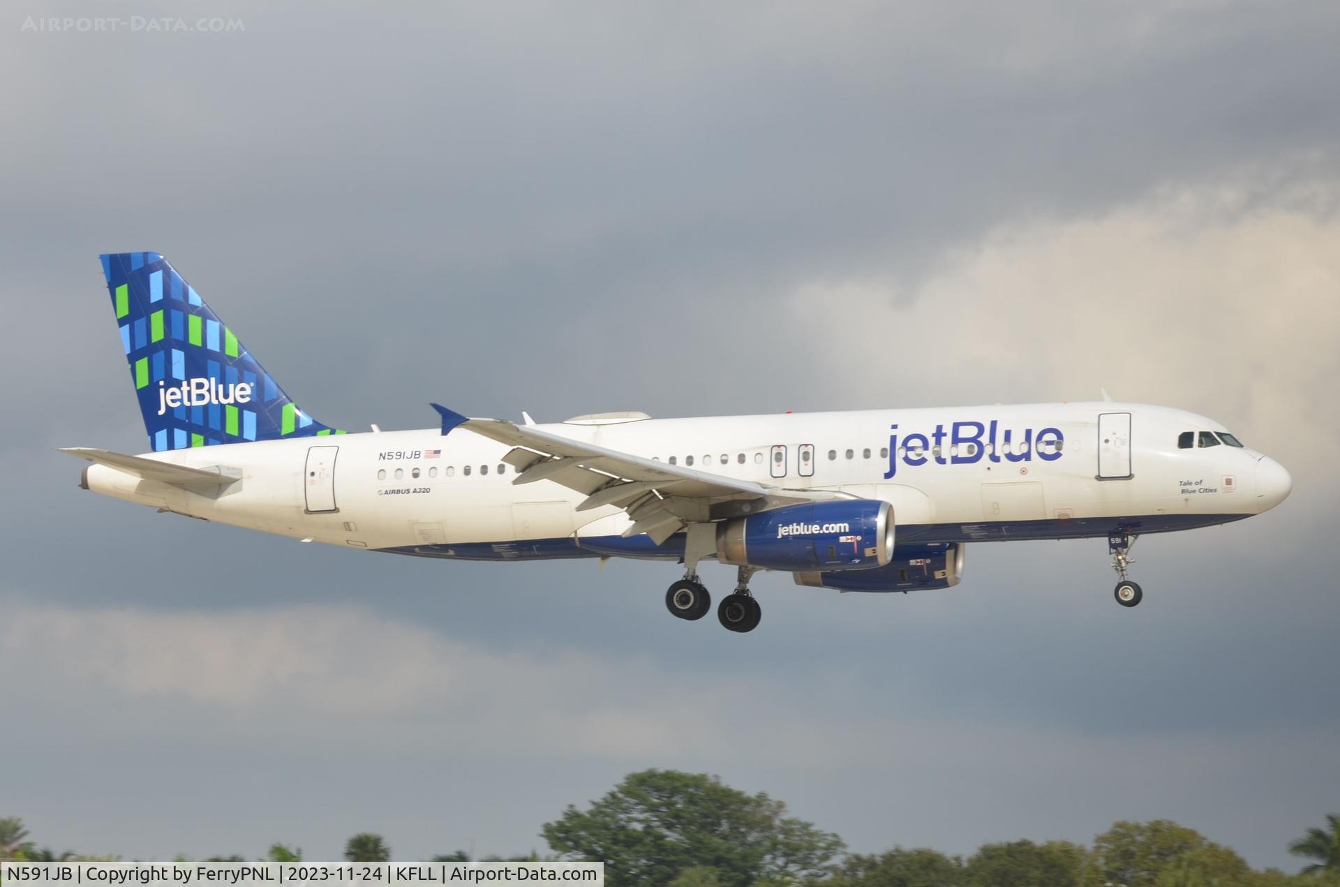 N591JB, 2004 Airbus A320-232 C/N 2246, Landing of JetBlue A320