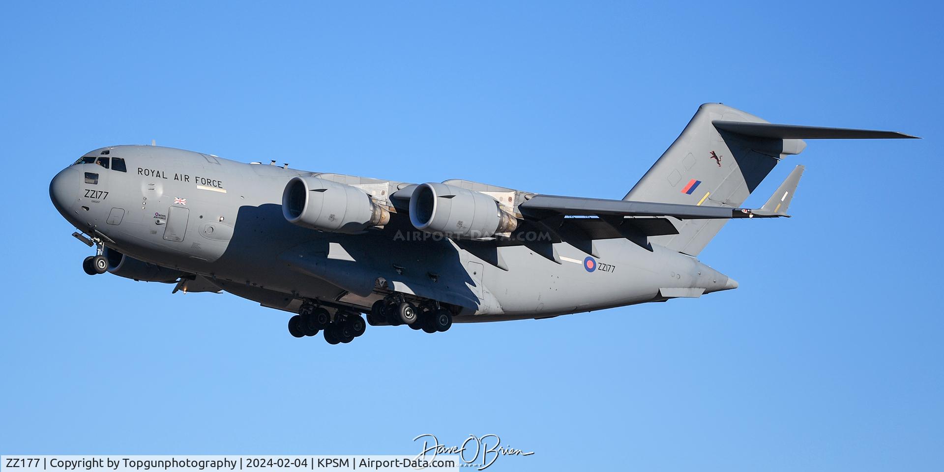 ZZ177, 2010 Boeing C-17A Globemaster III C/N F-227, ASCOT6404 inbound RW34