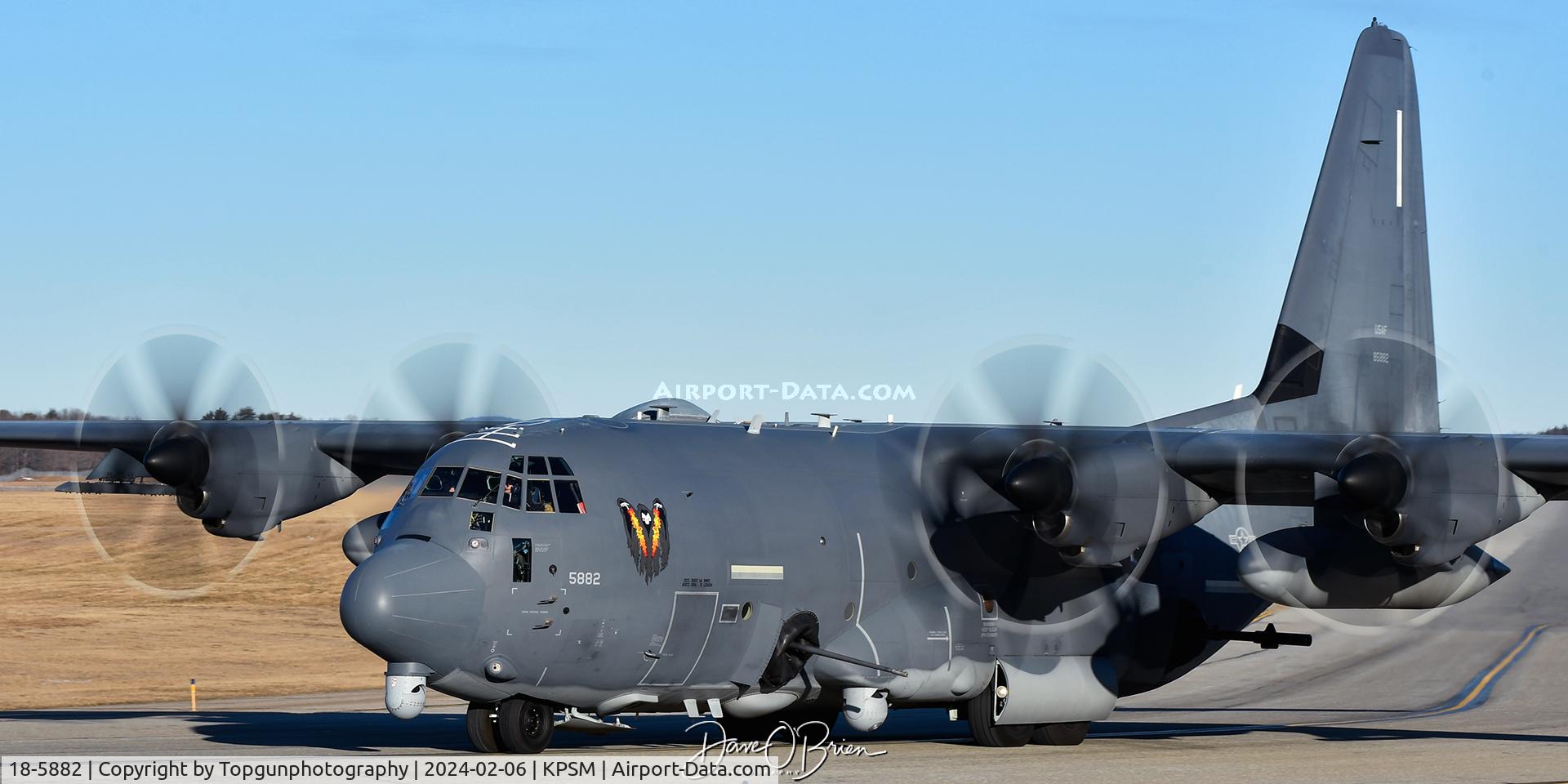 18-5882, 2019 Lockheed Martin AC-130J Ghostrider C/N 382-5882, DACHA57 taxiing up to RW34