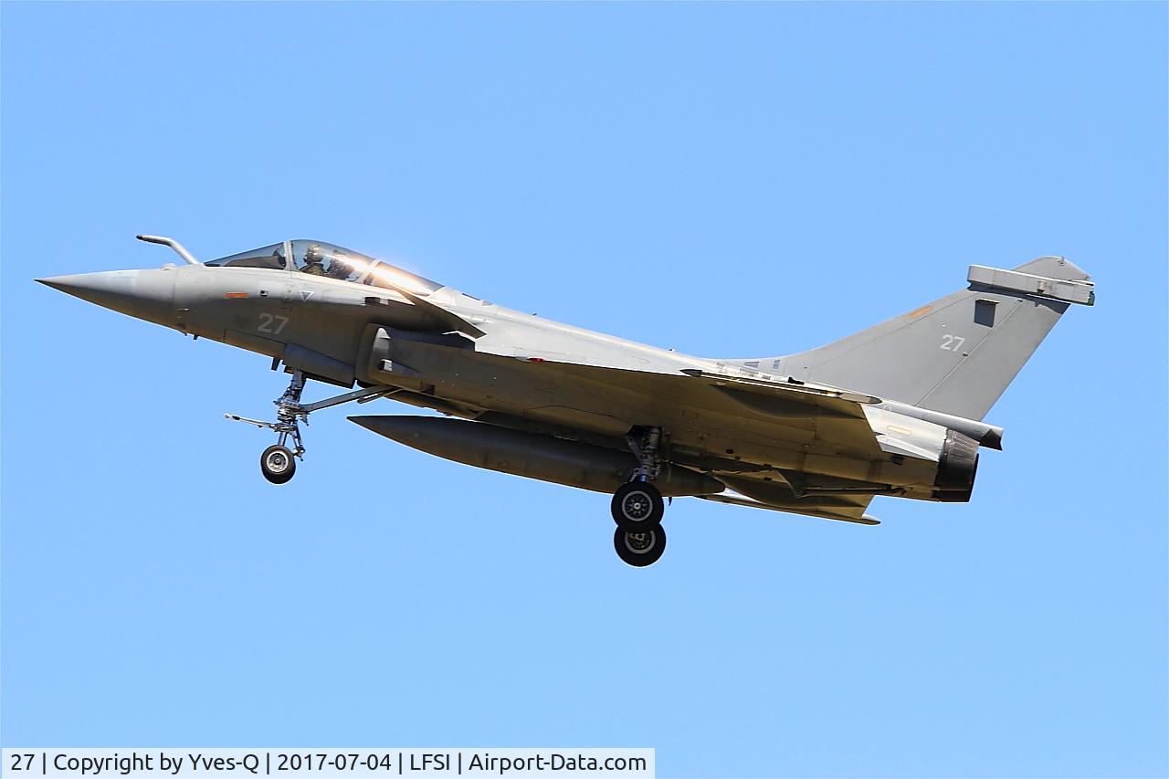 27, 2011 Dassault Rafale M C/N 27, Dassault Rafale M, Short approach rwy 29, St Dizier-Robinson Air Base 113 (LFSI)