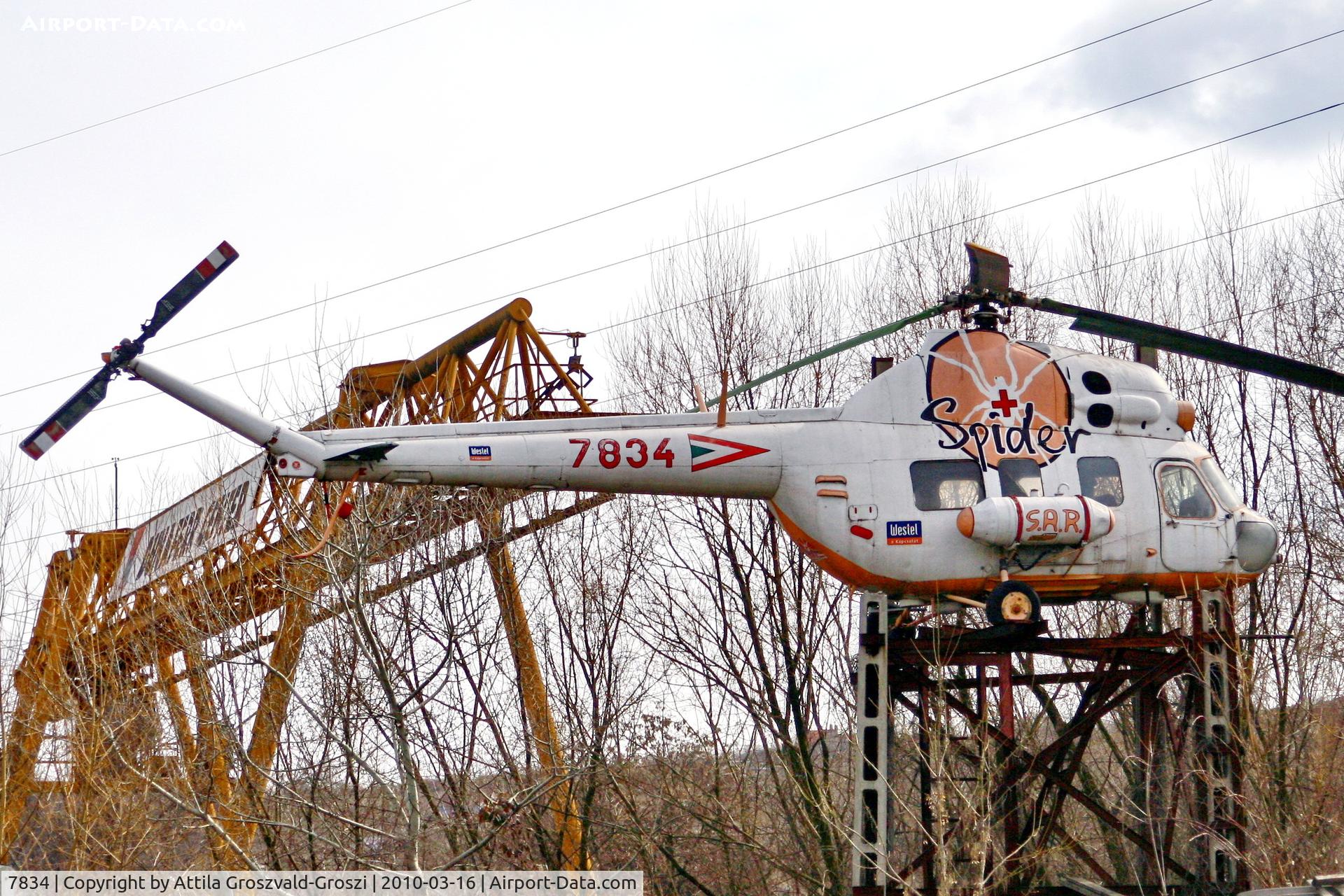 7834, 1982 WSK Swidnik Mi-2 Hoplite C/N 517834092, In the city of Miskolc, the base of the Spider search and rescue team, in Hungary