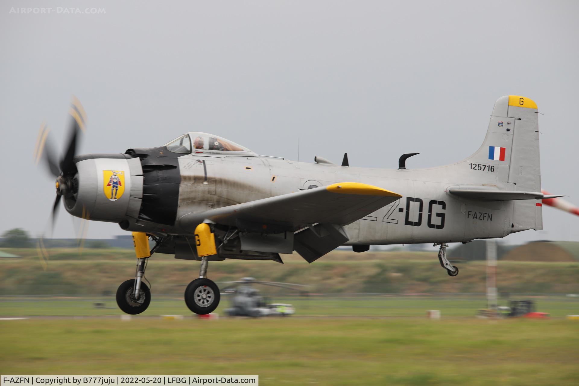 F-AZFN, Douglas AD-4N Skyraider C/N 7609, during Cognac airshow 2022