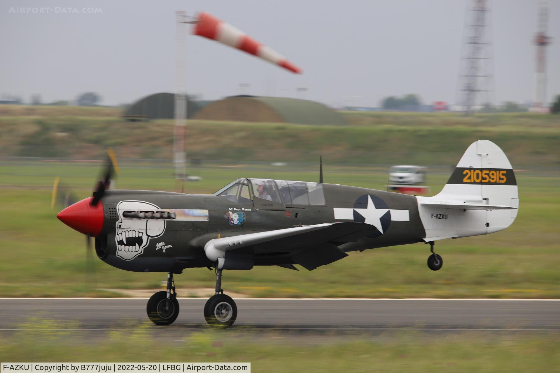 F-AZKU, 1942 Curtiss P-40N Warhawk C/N 29677, during Cognac airshow 2022
