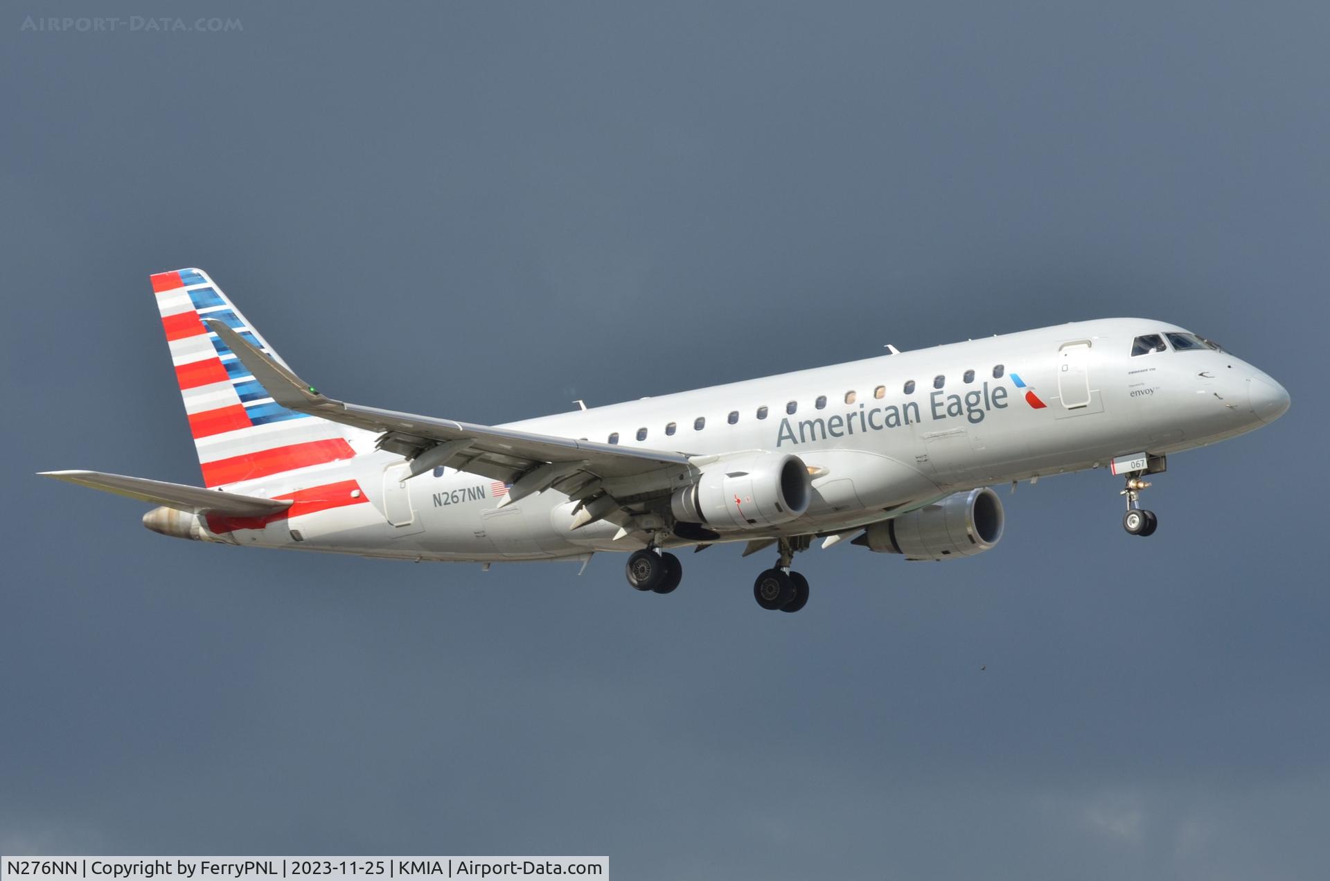 N276NN, 2019 Embraer 175LR (ERJ-170-200LR) C/N 17000781, Amerircan Eagle ERJ175 landing while heavy clouds arrive over the airport