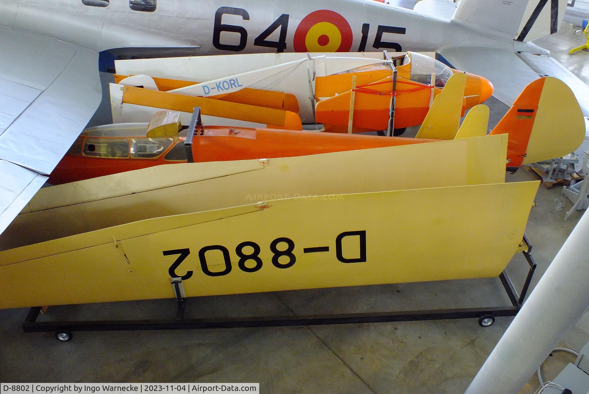 D-8802, 1951 Dittmar Condor IV C/N 24/53, Schmetz / Dittmar Condor IV (wings dismounted, crated) at the Flugwerft Schleißheim of Deutsches Museum, Oberschleißheim