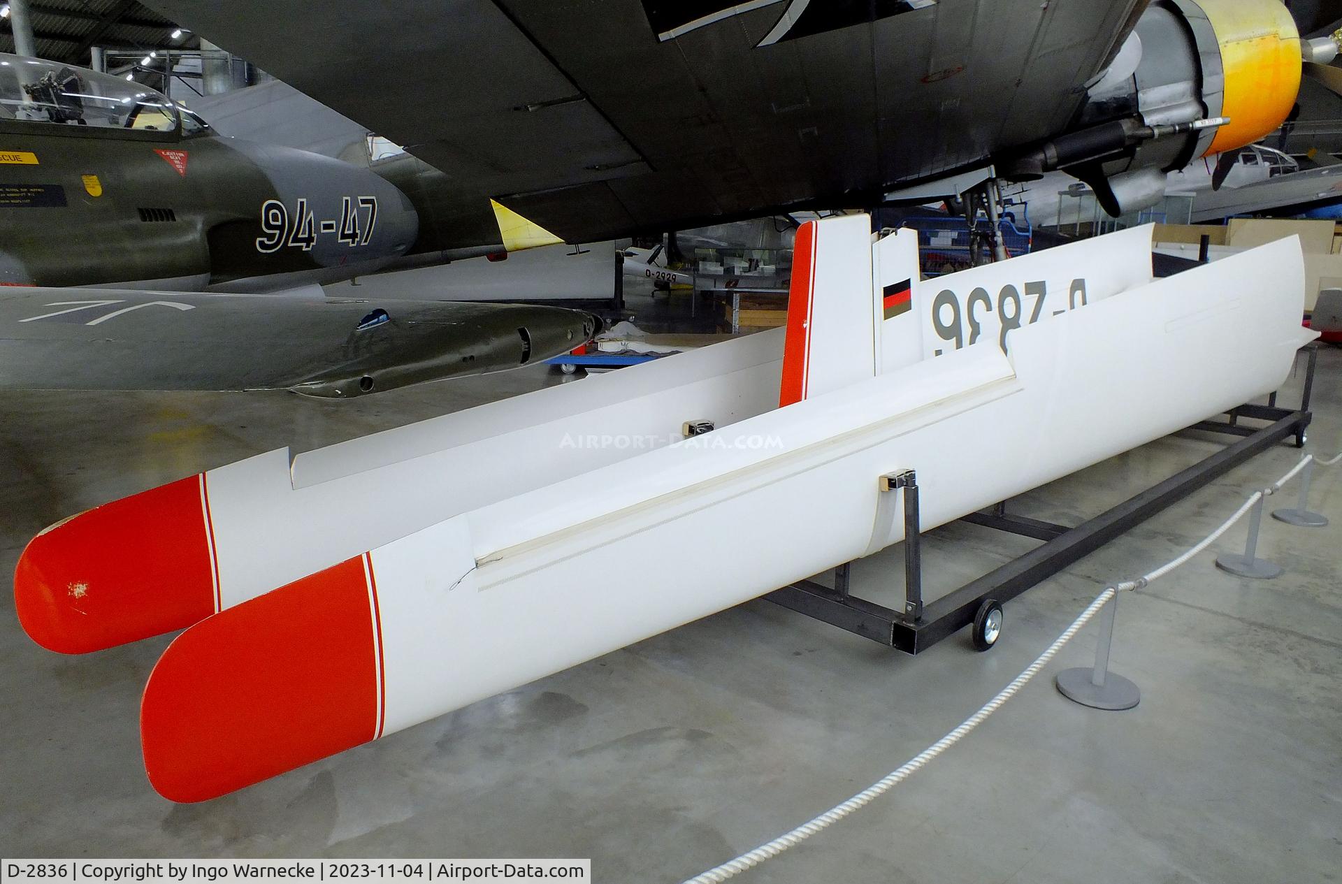 D-2836, 1967 Bolkow Phoebus C C/N 801, Bölkow Phoebus C (wings dismounted, crated) at the Flugwerft Schleißheim of Deutsches Museum, Oberschleißheim