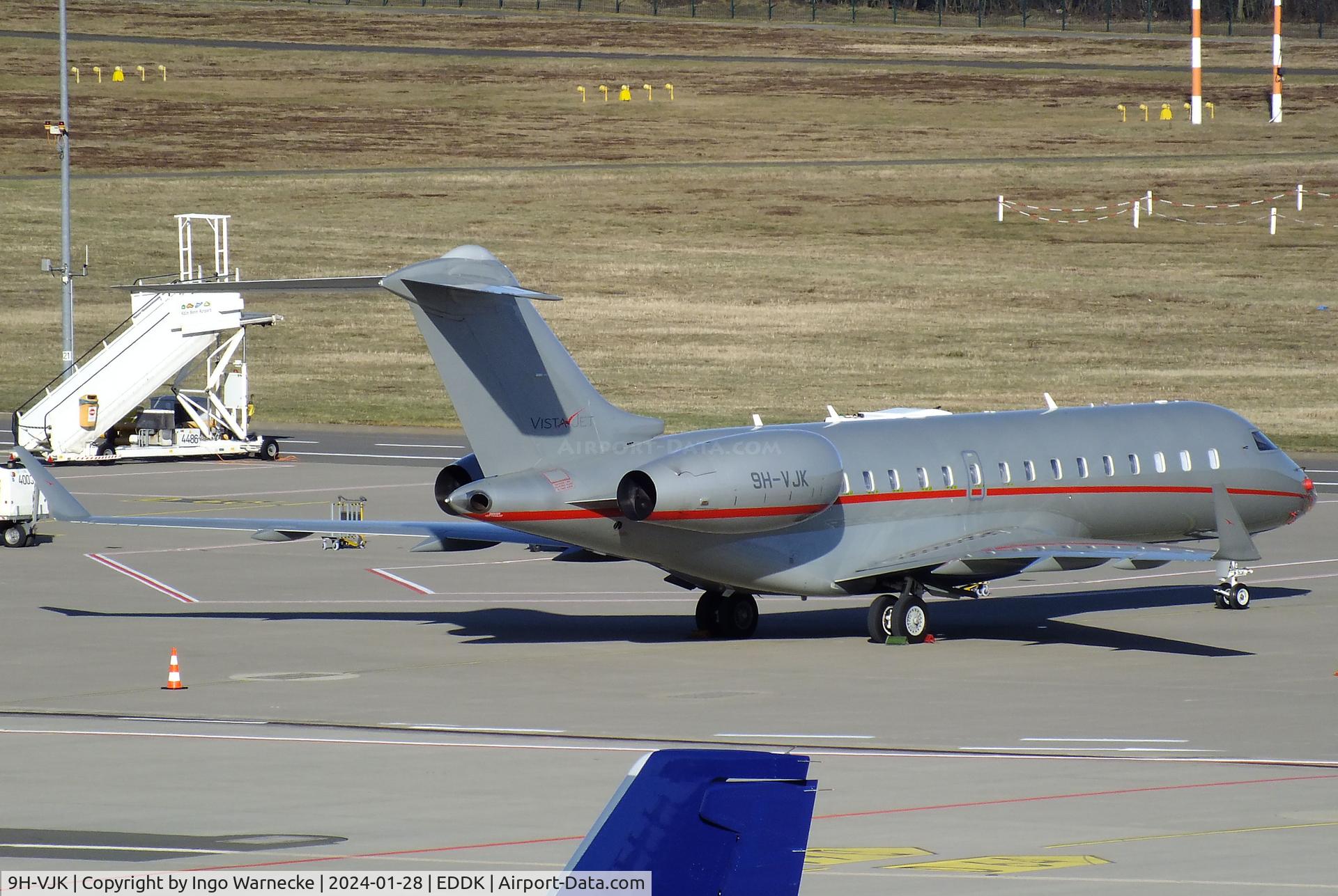 9H-VJK, 2014 Bombardier BD-700-1A10 Global 6000 C/N 9619, Bombardier BD-700-1A10 Global 6000 of VistaJet at Köln/Bonn (Cologne / Bonn) airport