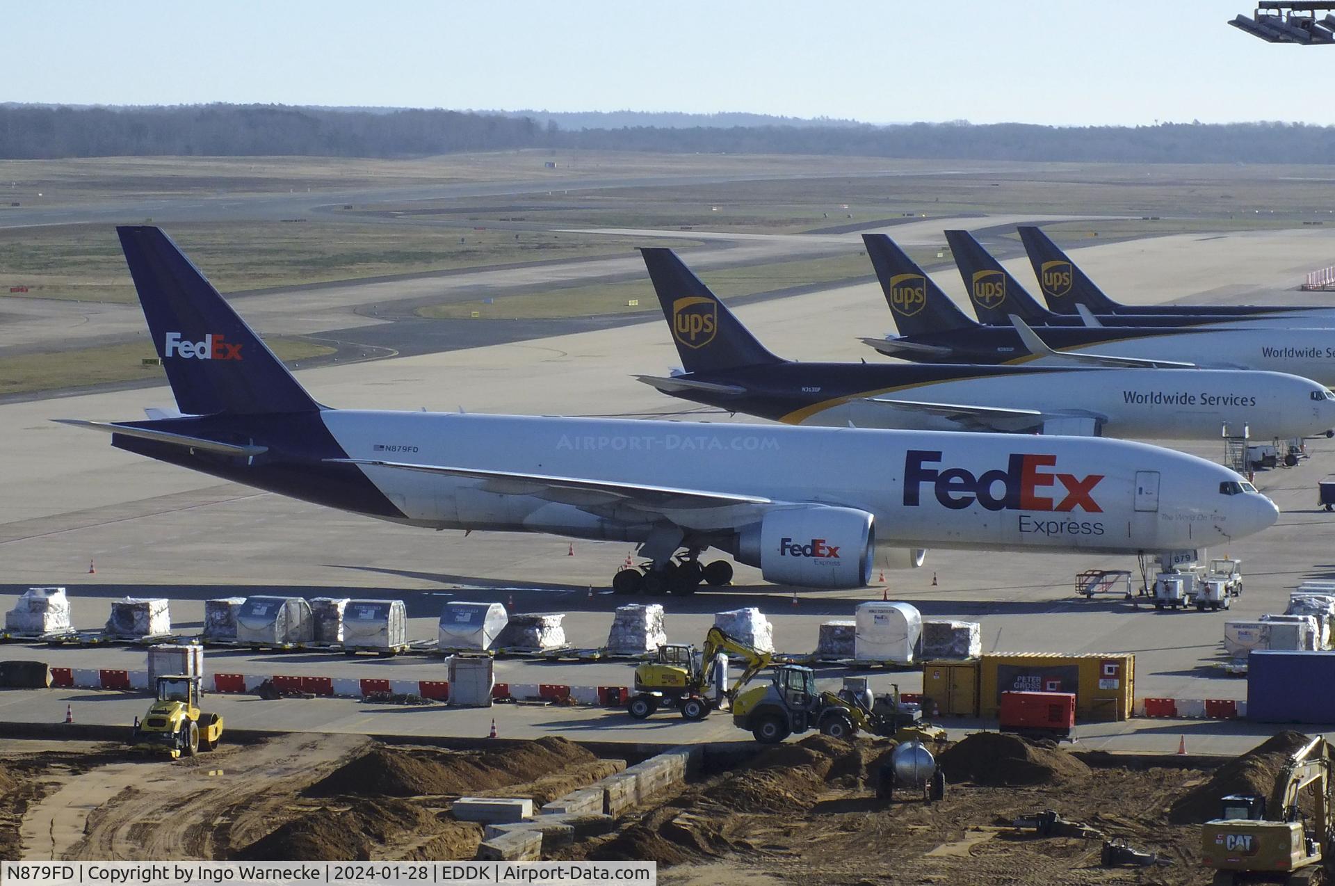 N879FD, 2018 Boeing 777-F C/N 40685/1576, Boeing 777-F of FedEx at Köln/Bonn (Cologne / Bonn) airport