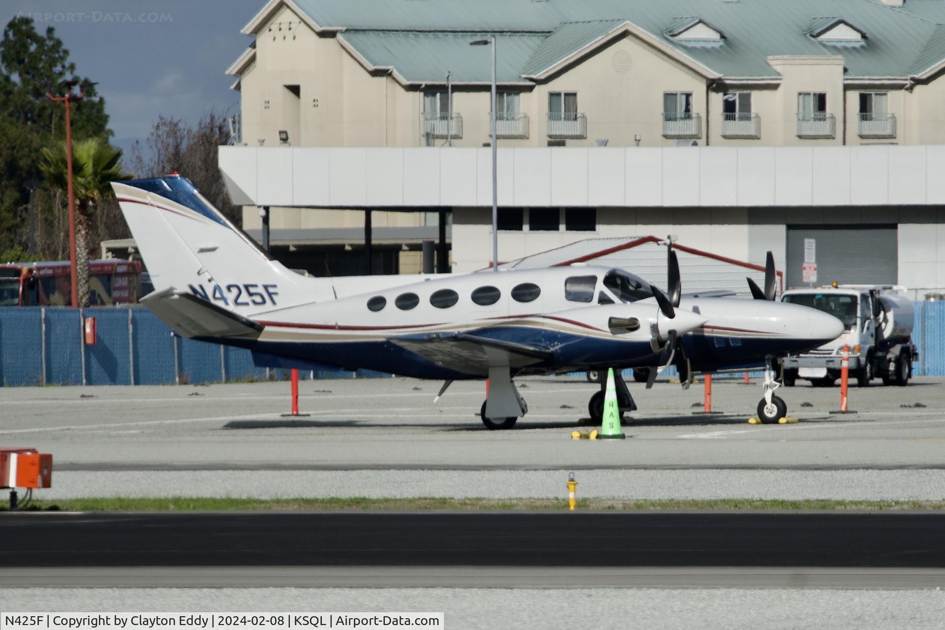 N425F, 1981 Cessna 425 Conquest 1 C/N 425-0058, San Carlos Airport 2024.