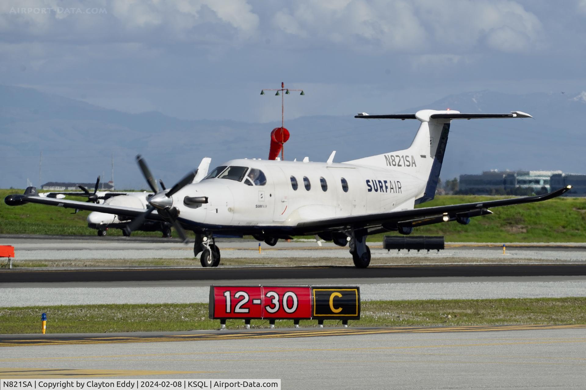 N821SA, 2015 Pilatus PC-12/47E C/N 1516, San Carlos Airport California 2024.