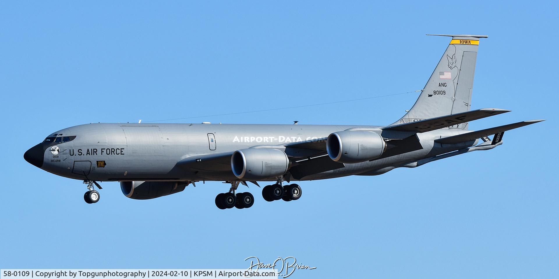 58-0109, 1958 Boeing KC-135R Stratotanker C/N 17854, WINK31 returning from CAP Duty