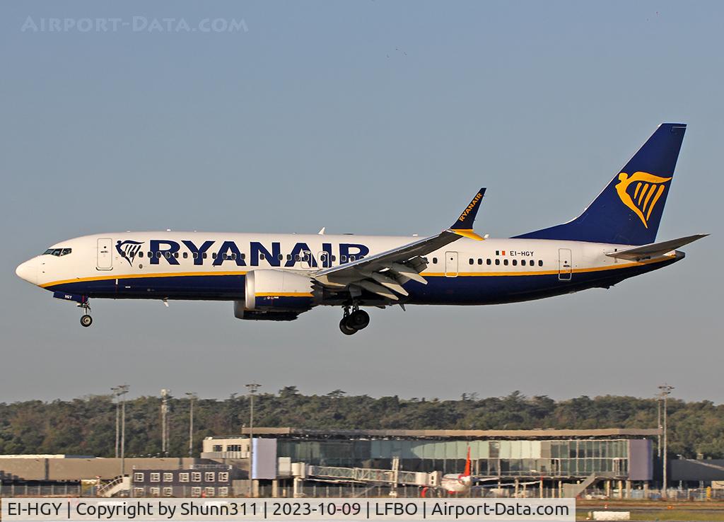 EI-HGY, 2022 Boeing 737-8-200 MAX C/N 65887, Landing rwy 14L