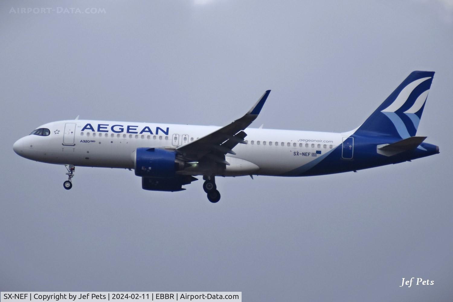 SX-NEF, 2022 Airbus A320-271N C/N 11013, Landing at Brussels Airport.