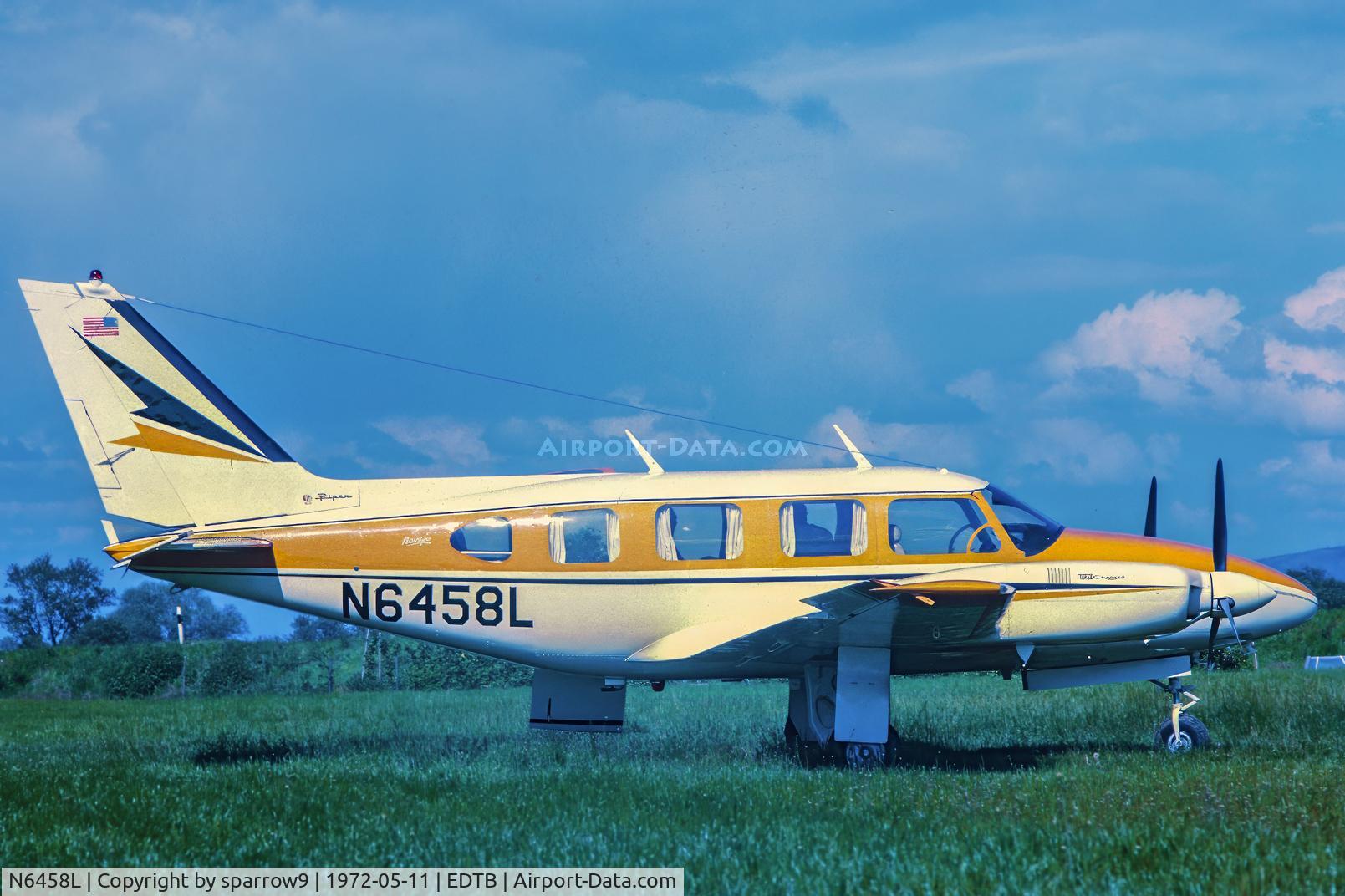 N6458L, 1969 Piper PA-31-310 Navajo C/N 31-414, At IGM Baden-Oos Germany. Scanned from a slide.