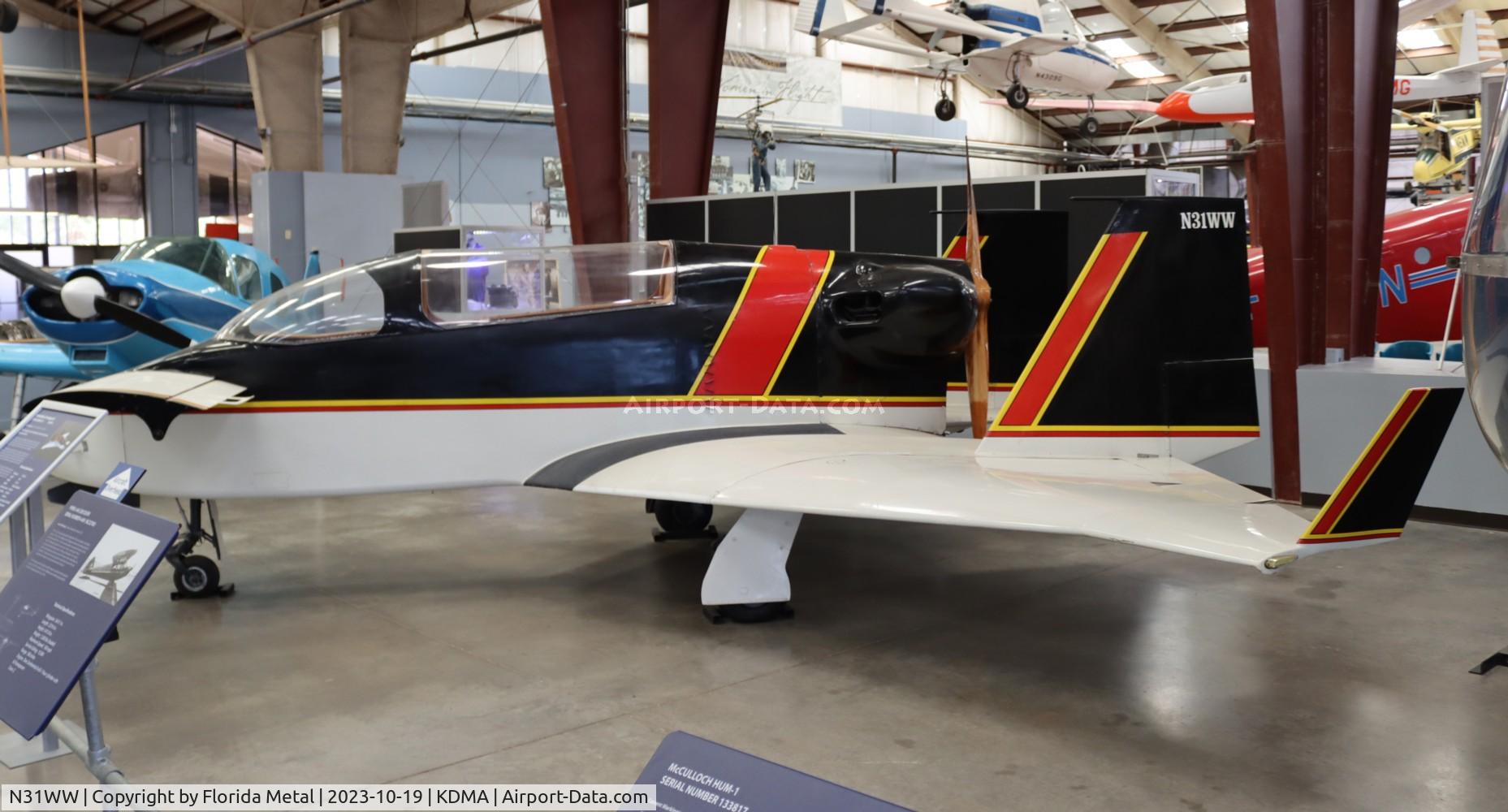 N31WW, 1981 Rutan VariViggen C/N 133, VariViggen zx