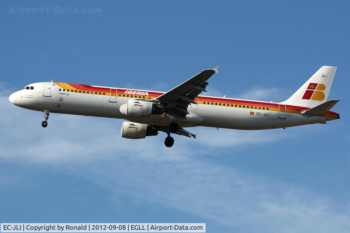 EC-JLI, 2005 Airbus A321-211 C/N 2563, at lhrt
