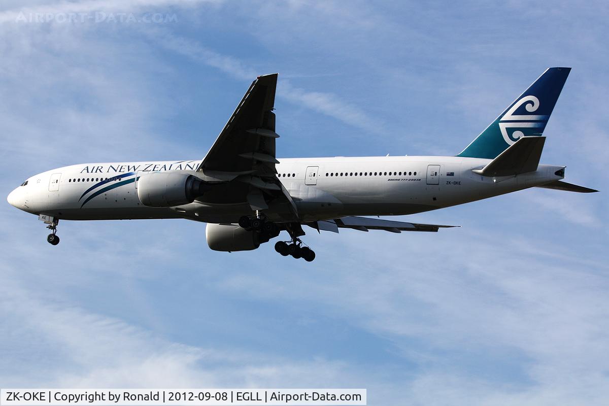 ZK-OKE, 2006 Boeing 777-219/ER C/N 32712, at lhr