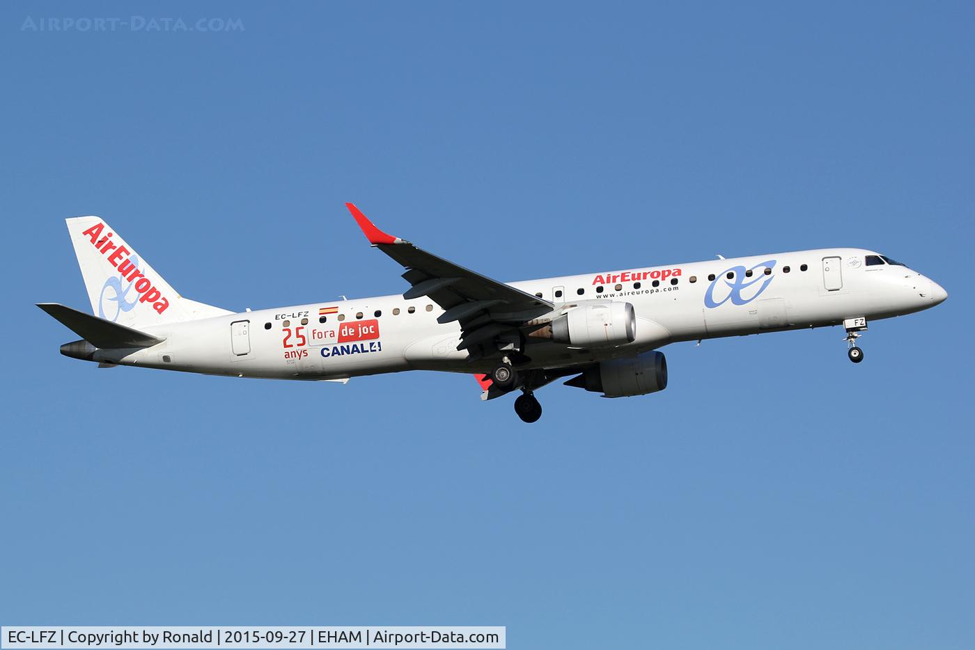 EC-LFZ, 2010 Embraer 195LR (ERJ-190-200LR) C/N 19000357, at spl
