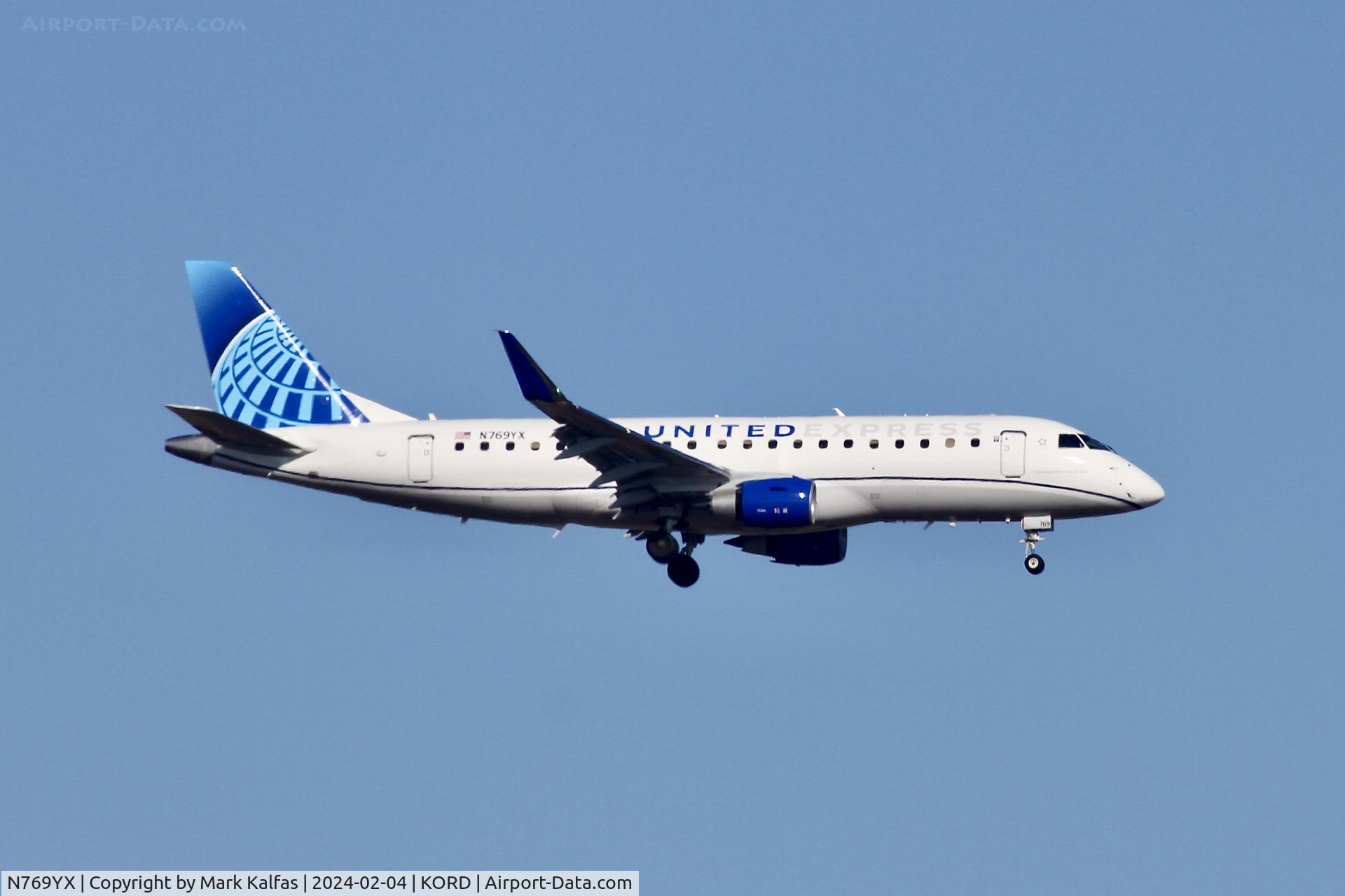 N769YX, 2023 EMBRAER S A ERJ 170-200 LR C/N 17000954, E75L Republic Airways/United Express EMBRAER 175LW N769YX RPA3444 CVG-ORD