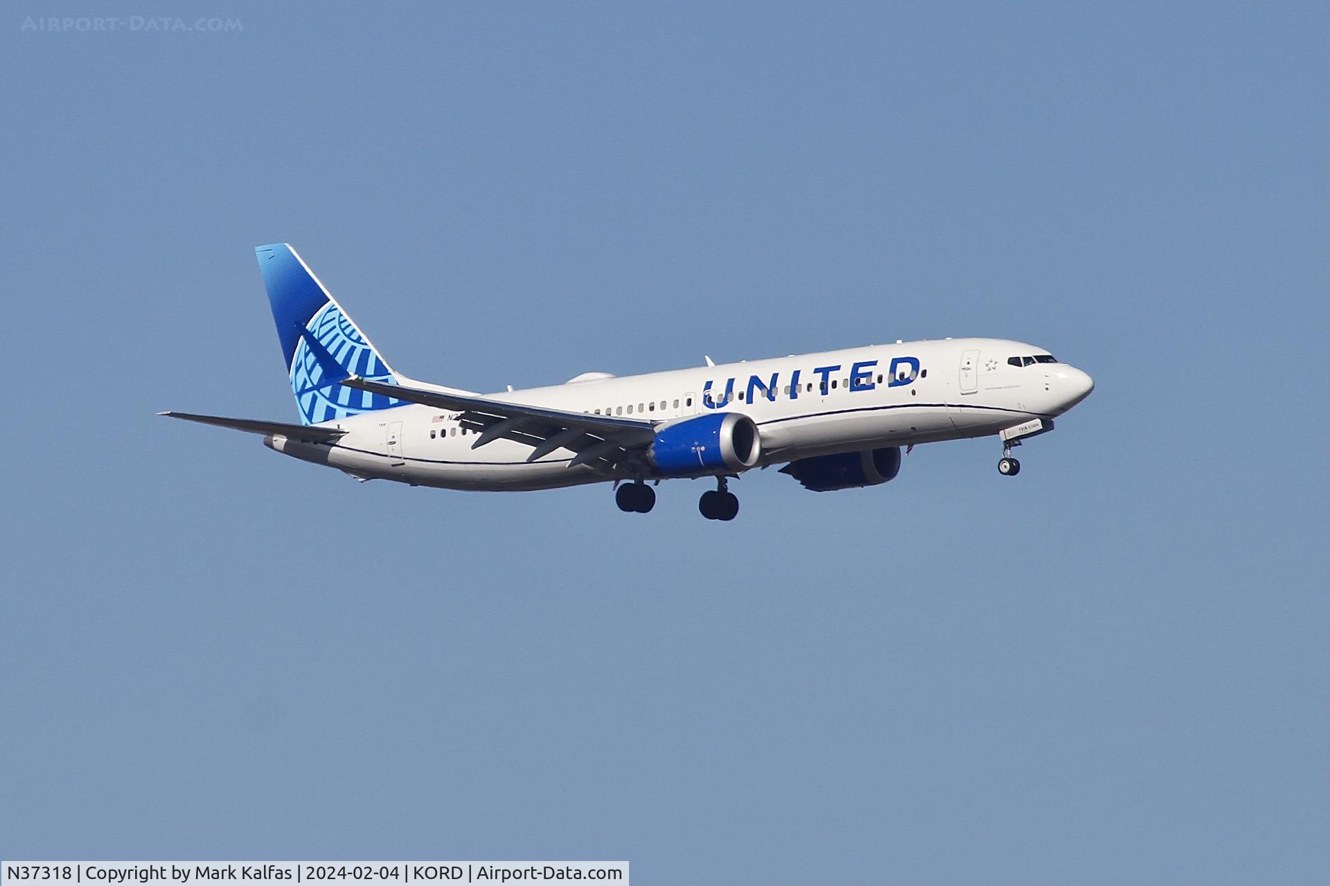 N37318, 2023 Boeing 737-8 MAX C/N 67602, B38M United Airlines BOEING 737-8 MAX  N37318 UAL2437 PBI-ORD