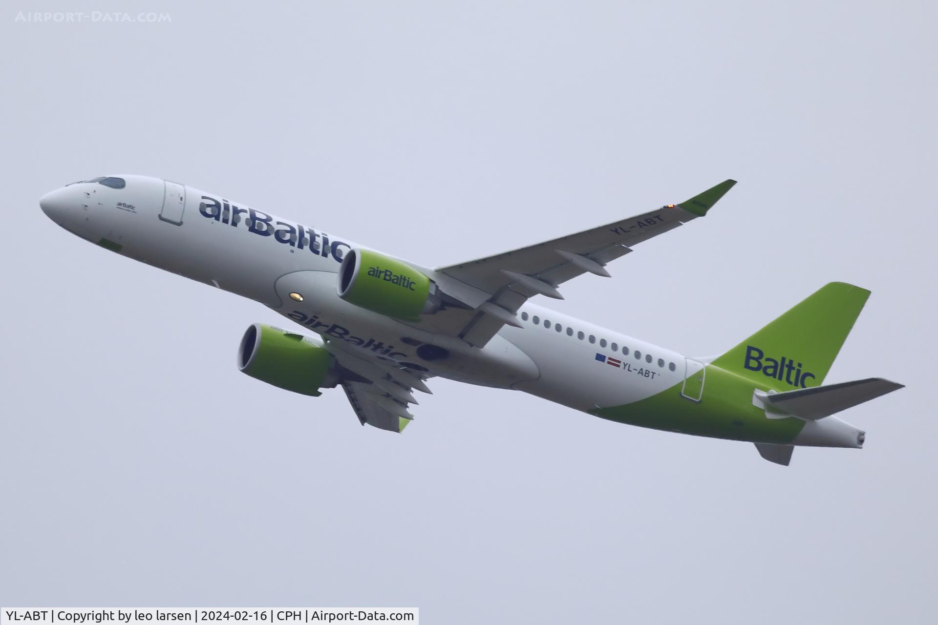 YL-ABT, 2023 Airbus A220-300 C/N 55255, Copenhagen 16.2.2024