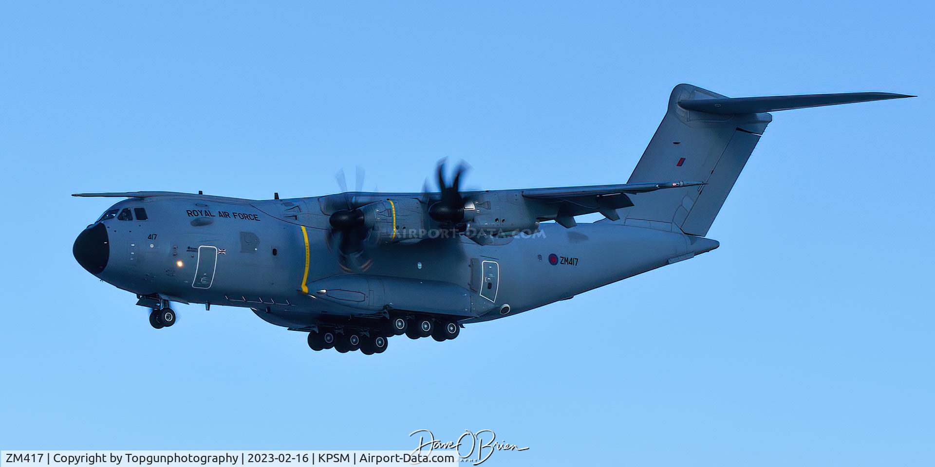 ZM417, 2017 Airbus A400M Atlas C.1 C/N 060, ASCOT4026 stopping in from KEF