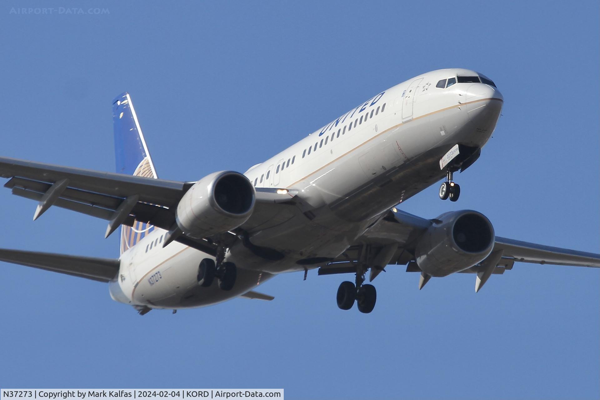 N37273, 2001 Boeing 737-824 C/N 31591, B738 United Airlines BOEING 737-824 N37273 UAL793 PHL-ORD