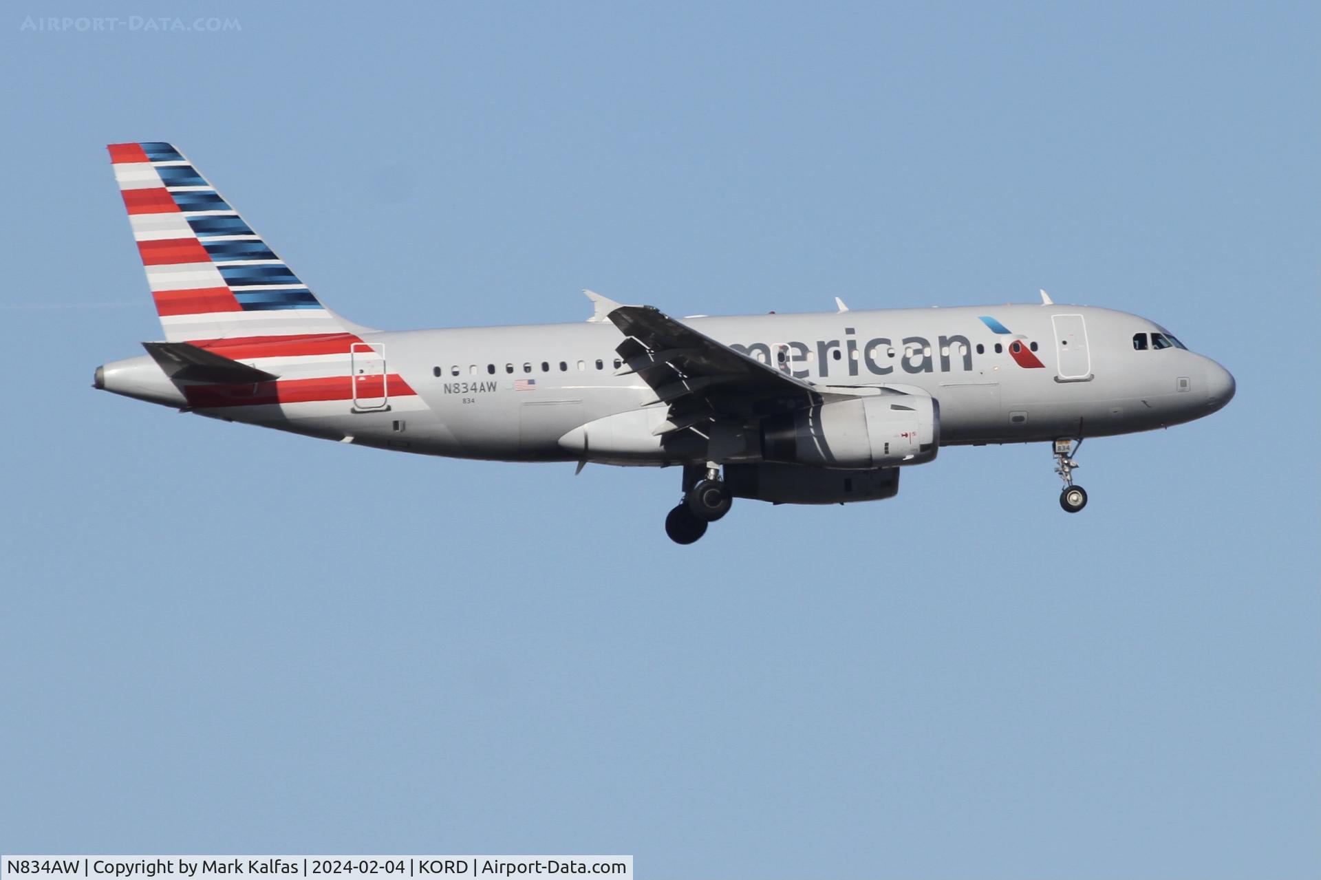 N834AW, 2004 Airbus A319-132 C/N 2302, A319 American Airlines AIRBUS INDUSTRIE A319-112 N834AW AAL2824 LGA-ORD
