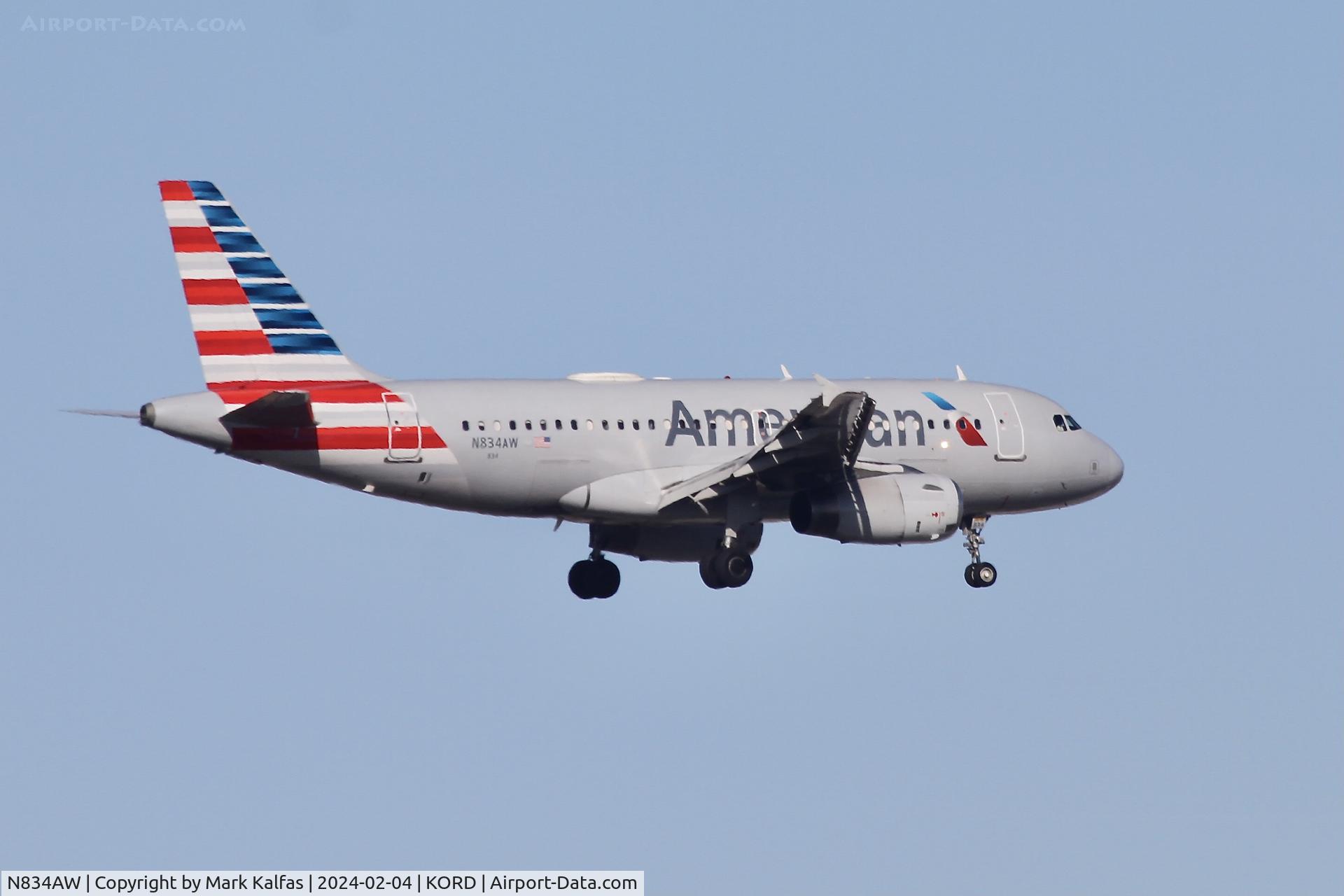 N834AW, 2004 Airbus A319-132 C/N 2302, A319 American Airlines AIRBUS INDUSTRIE A319-112 N834AW AAL2824 LGA-ORD