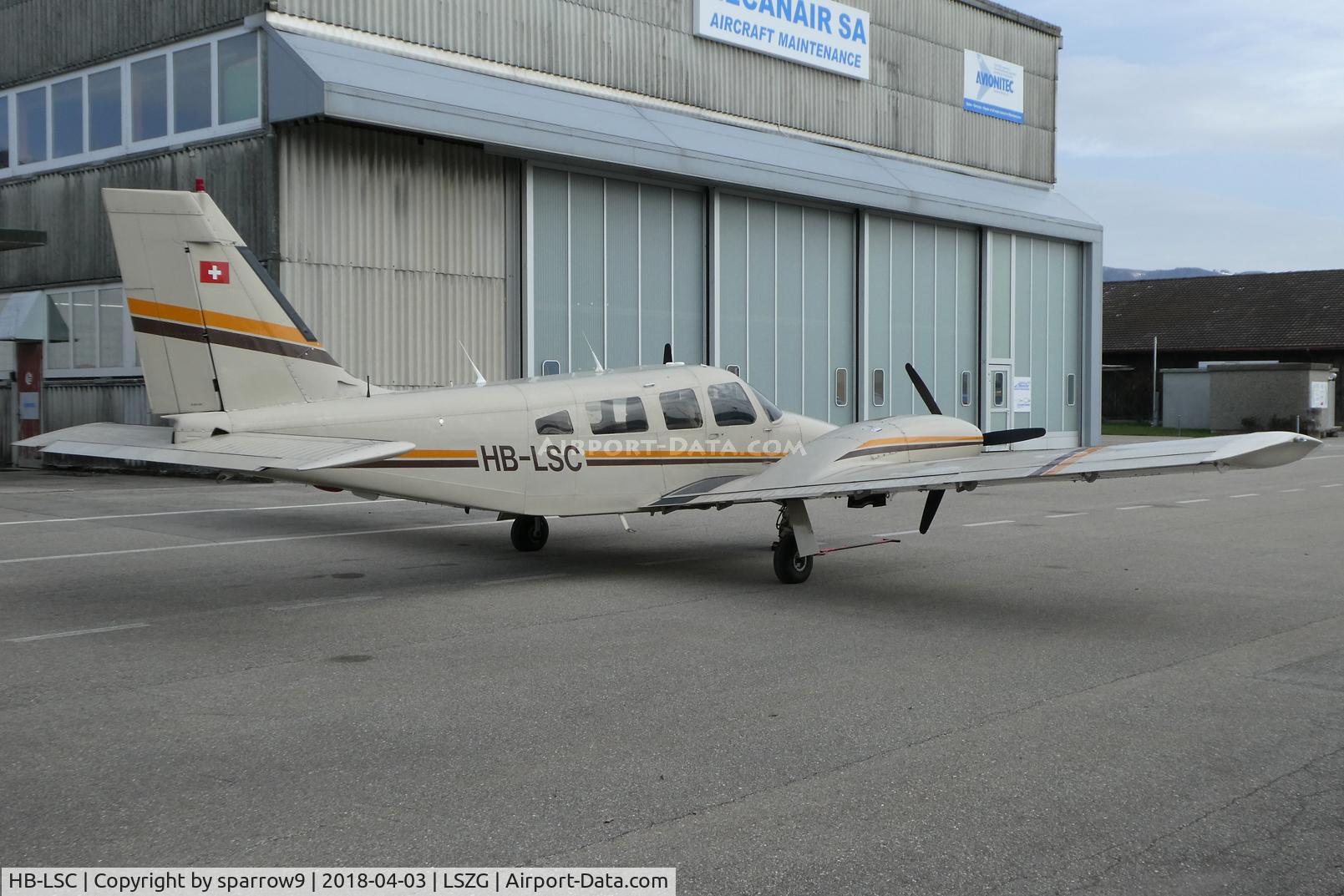 HB-LSC, 1982 Piper PA-34-220T C/N 34-8333004, At Grenchen.