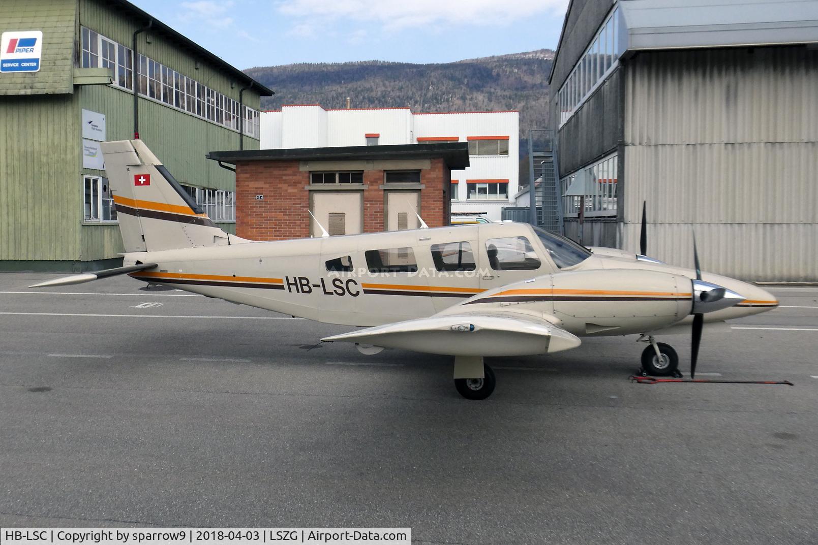 HB-LSC, 1982 Piper PA-34-220T C/N 34-8333004, At Grenchen.
