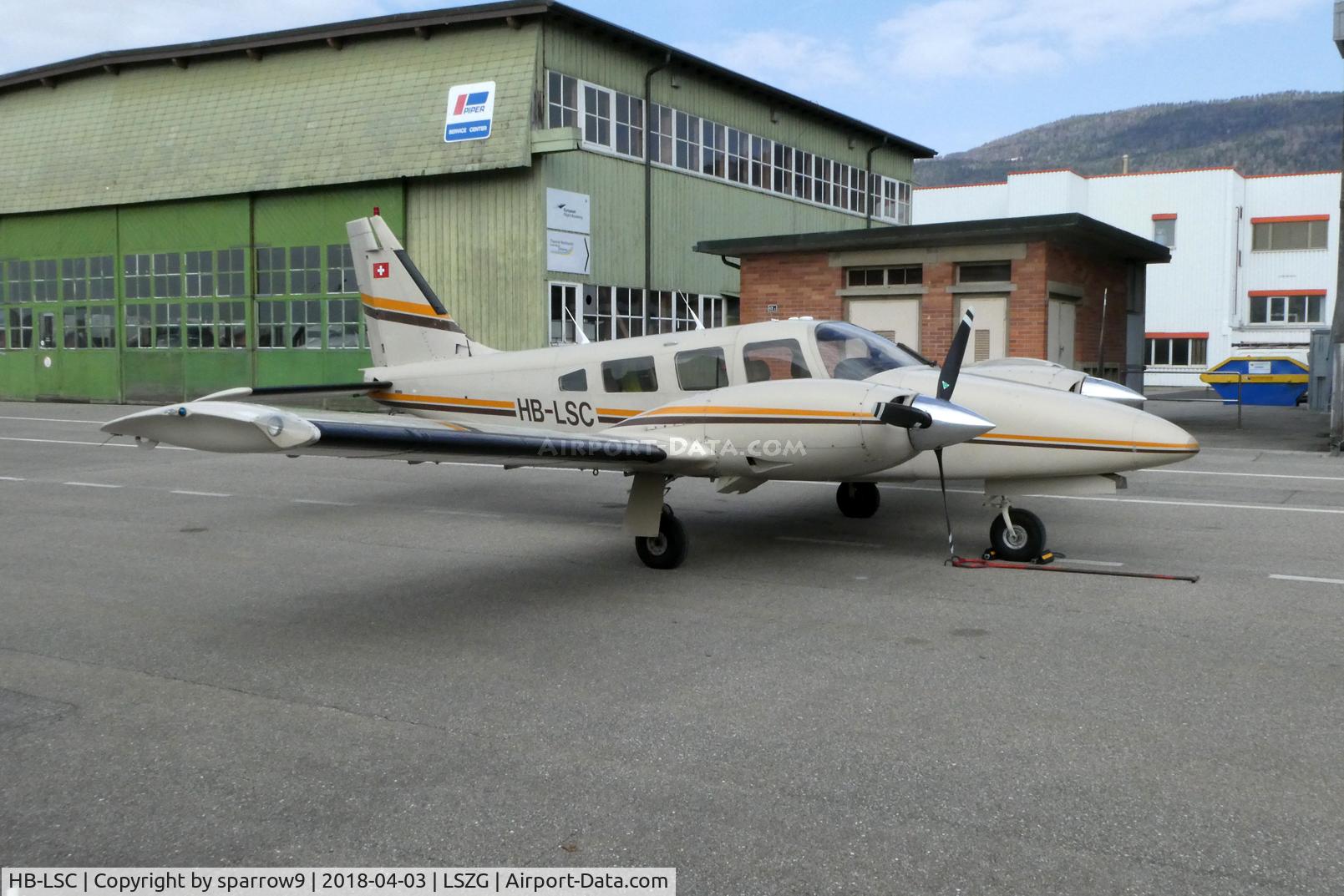 HB-LSC, 1982 Piper PA-34-220T C/N 34-8333004, At Grenchen.